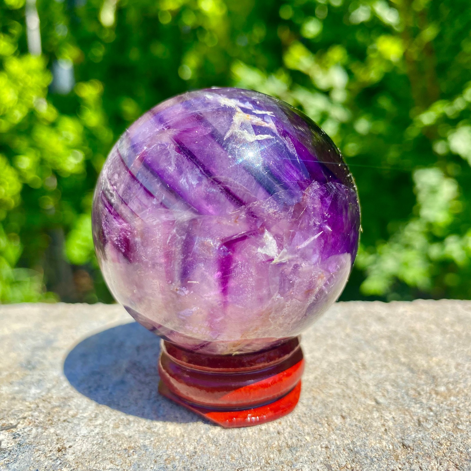 217G natural Green fluorite ball quartz crystal Sphere Reiki energy healing