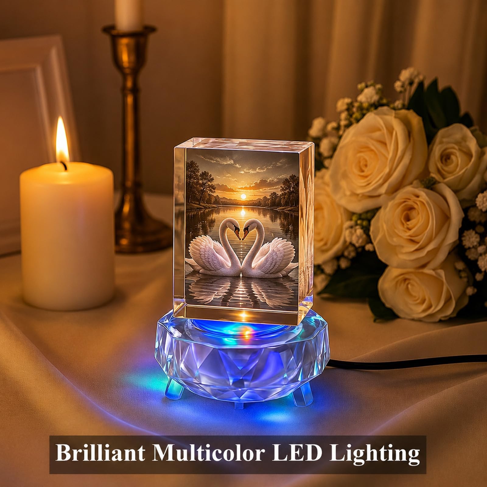 Crystal Light Base Lighted Display Stand – Octagon