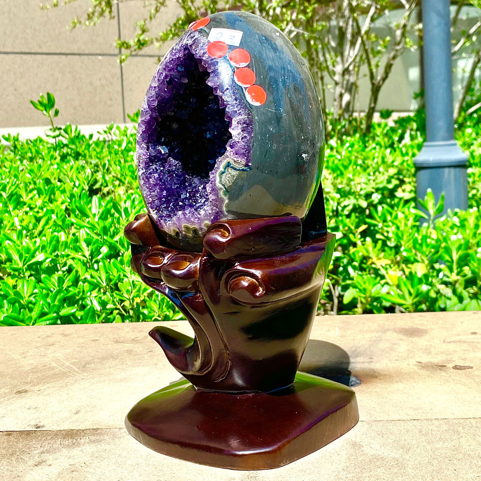 4.99LB Rare Uruguayan amethyst dragon egg cave decoration+base