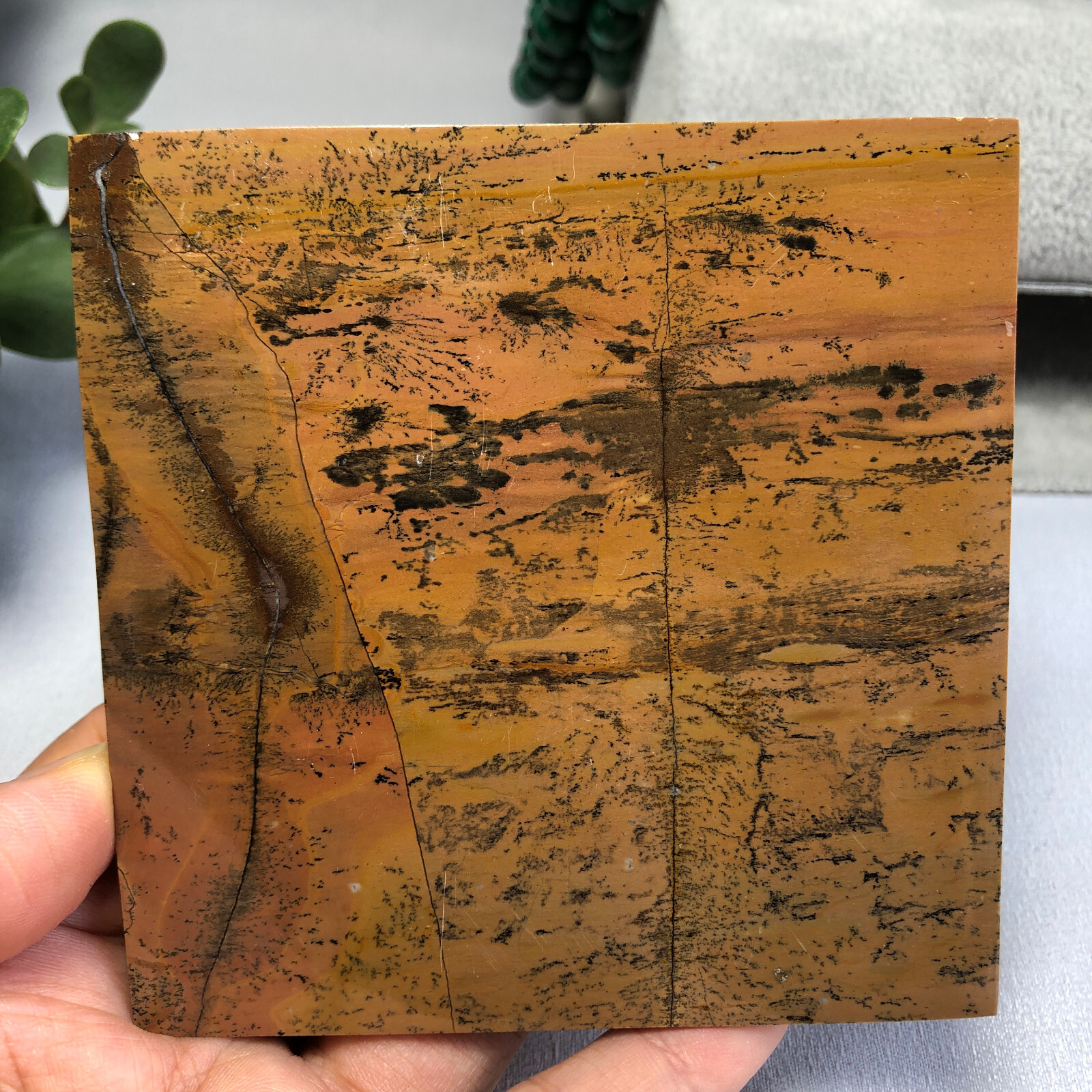 Natural Chinese painting stone crystal ornaments for home decoration 205g A6572