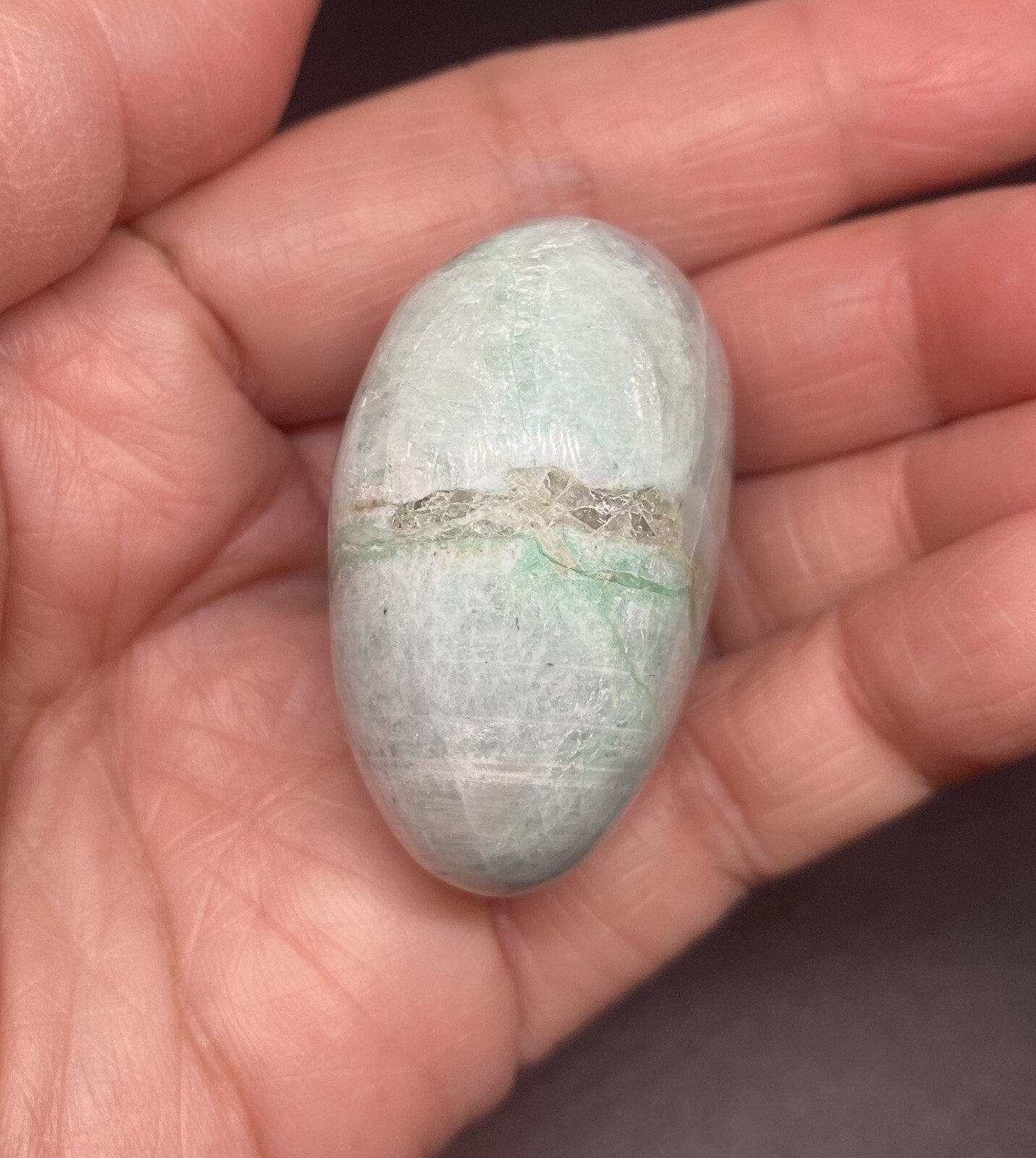 Garnierite Palm Stone Madagascar 51g Over 1 1/2in