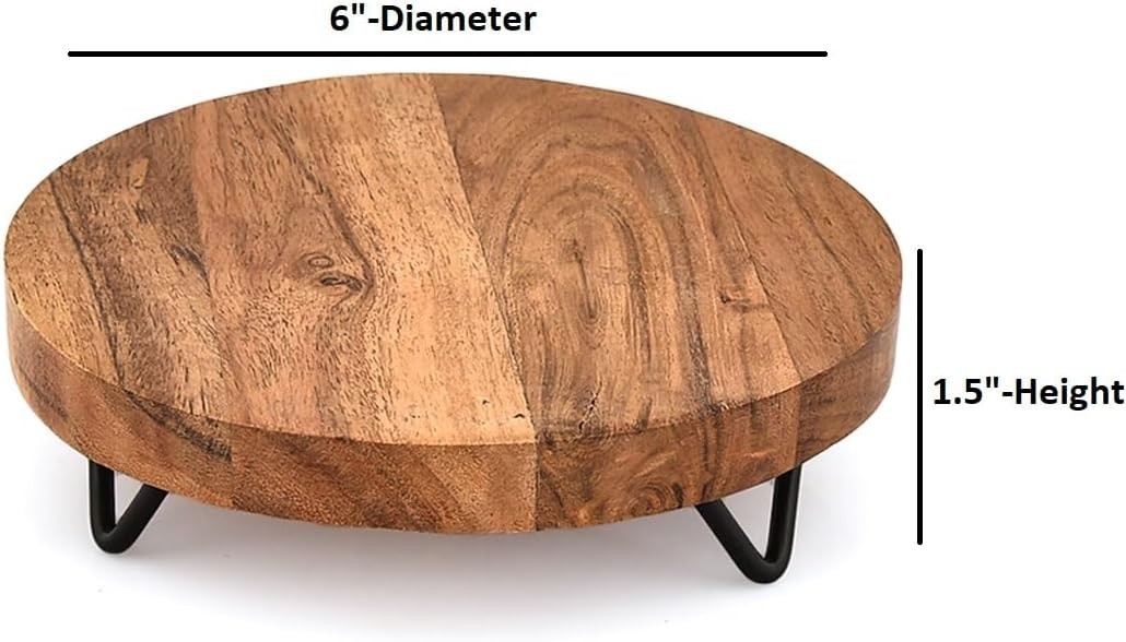 Pedestals Iron & Acacia Wood Multi-Purpose Display Pedestal Riser Board Soap