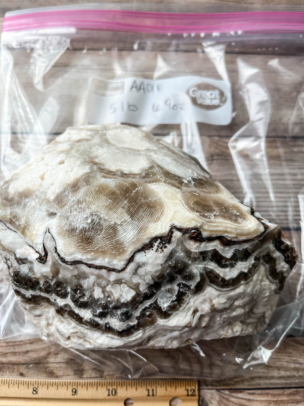 Zebra Calcite , 5 lb 6.9 oz Mexican Raw Rough