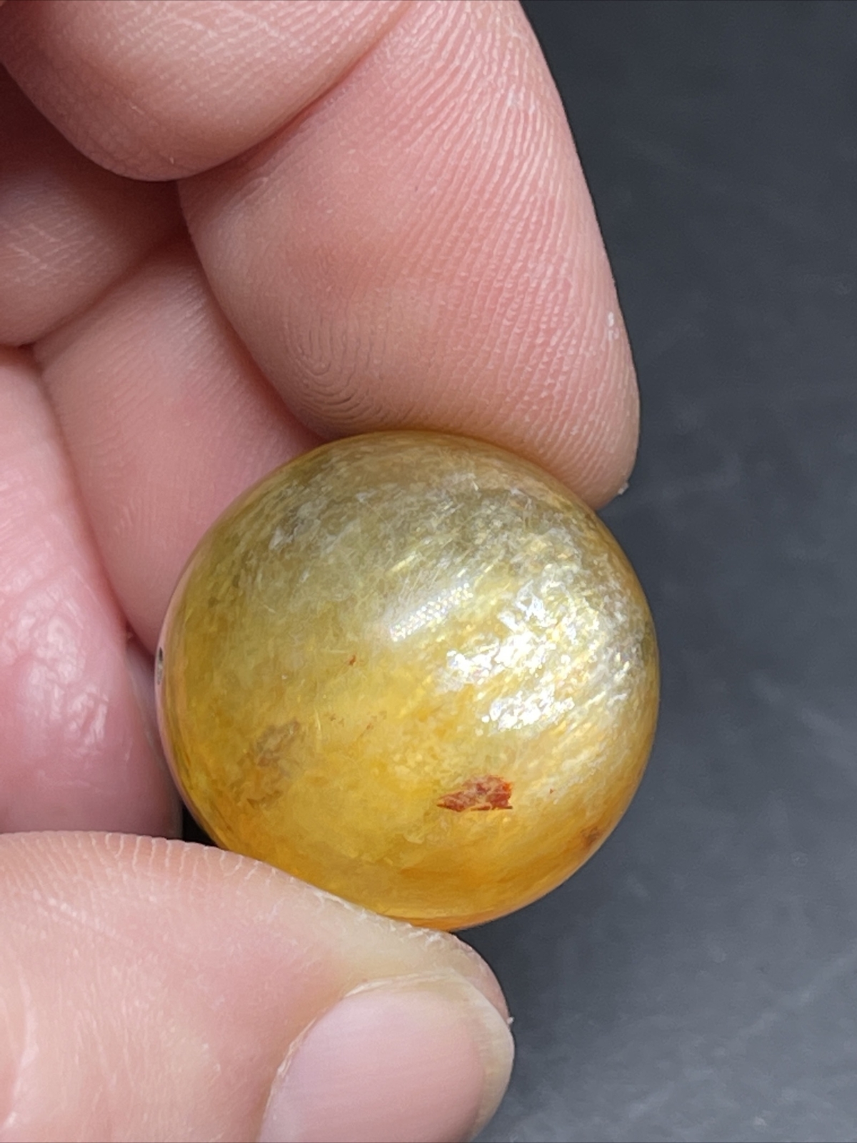 Yellow Mica Mini Sphere Ball Orb Marble Crystal 20.2mm