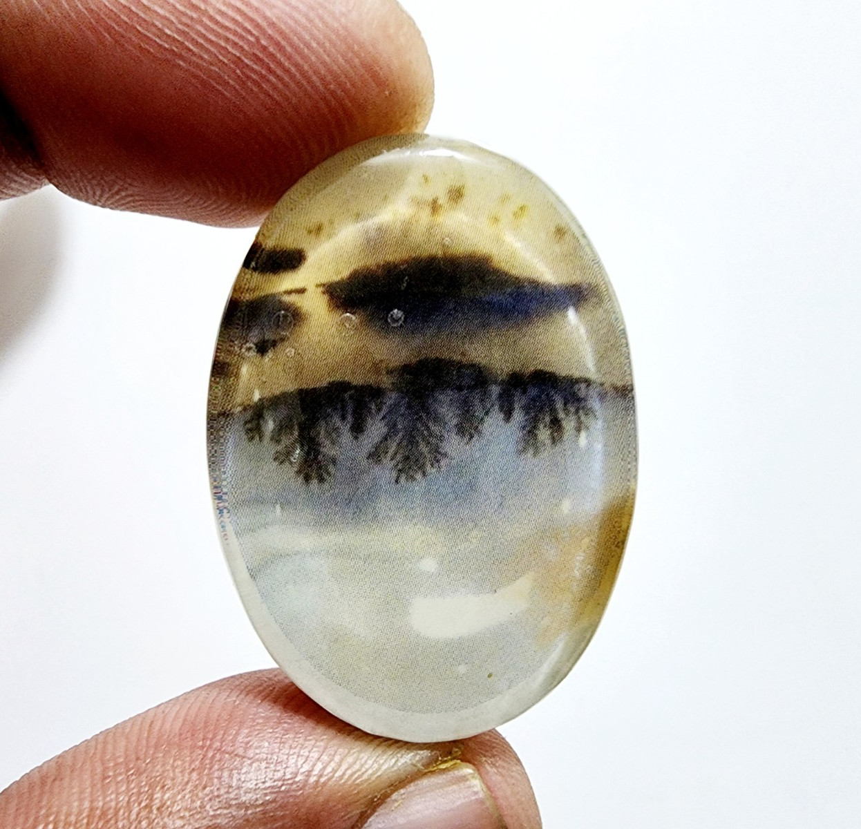 Amazing Designer Dendrite Opal Stone 66 Crt Oval Shape Loose Gemstone Cabochon
