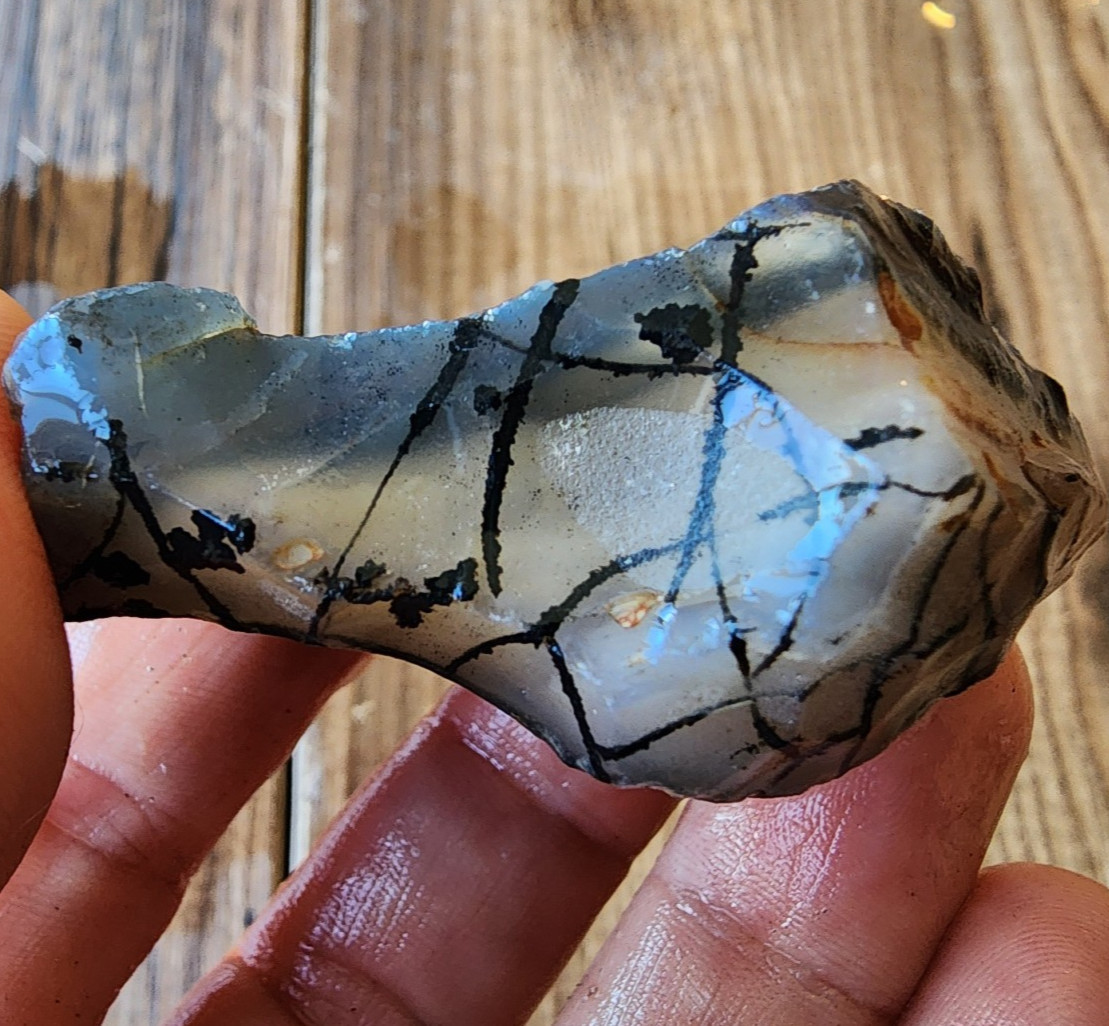 1.44 oz (41 gr) Spider Web Agate, Rare Agate, Unique Agate, Agate Specimen, 玛瑙