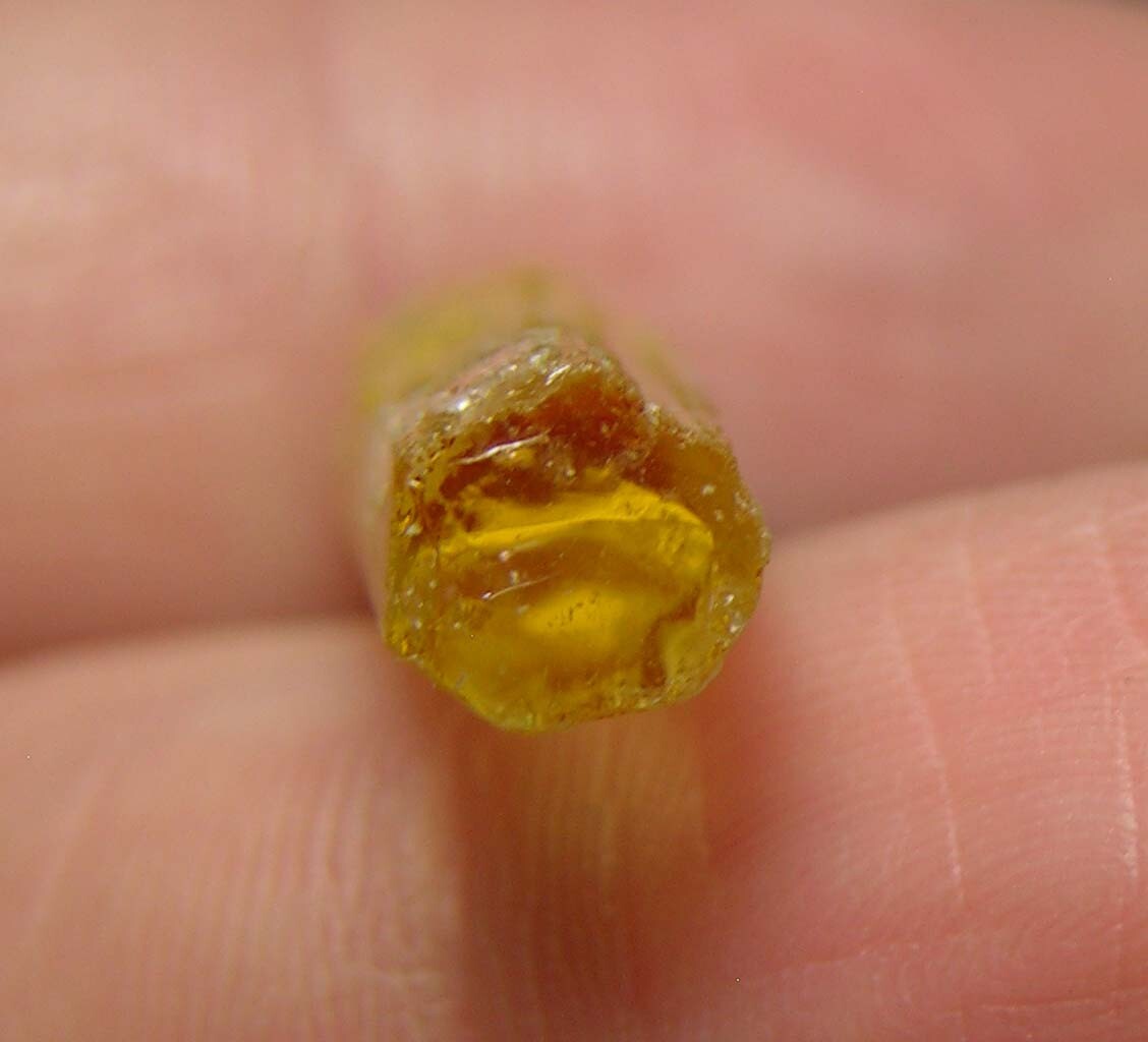 8.50ct Pakistan Raw Rough Yellow Beryl Heliodor Stick Crystal Specimen 23.00mm