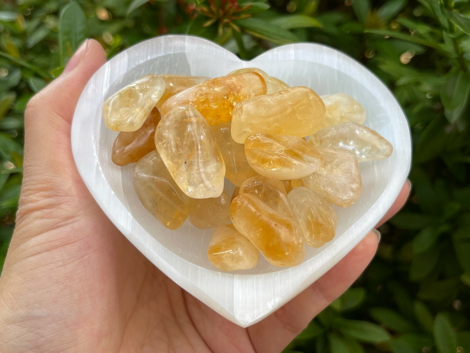 Grade A++ Citrine Tumbled Stone, 0.7″-0.85″ Tumbled Heated Citrine,Pick How Many