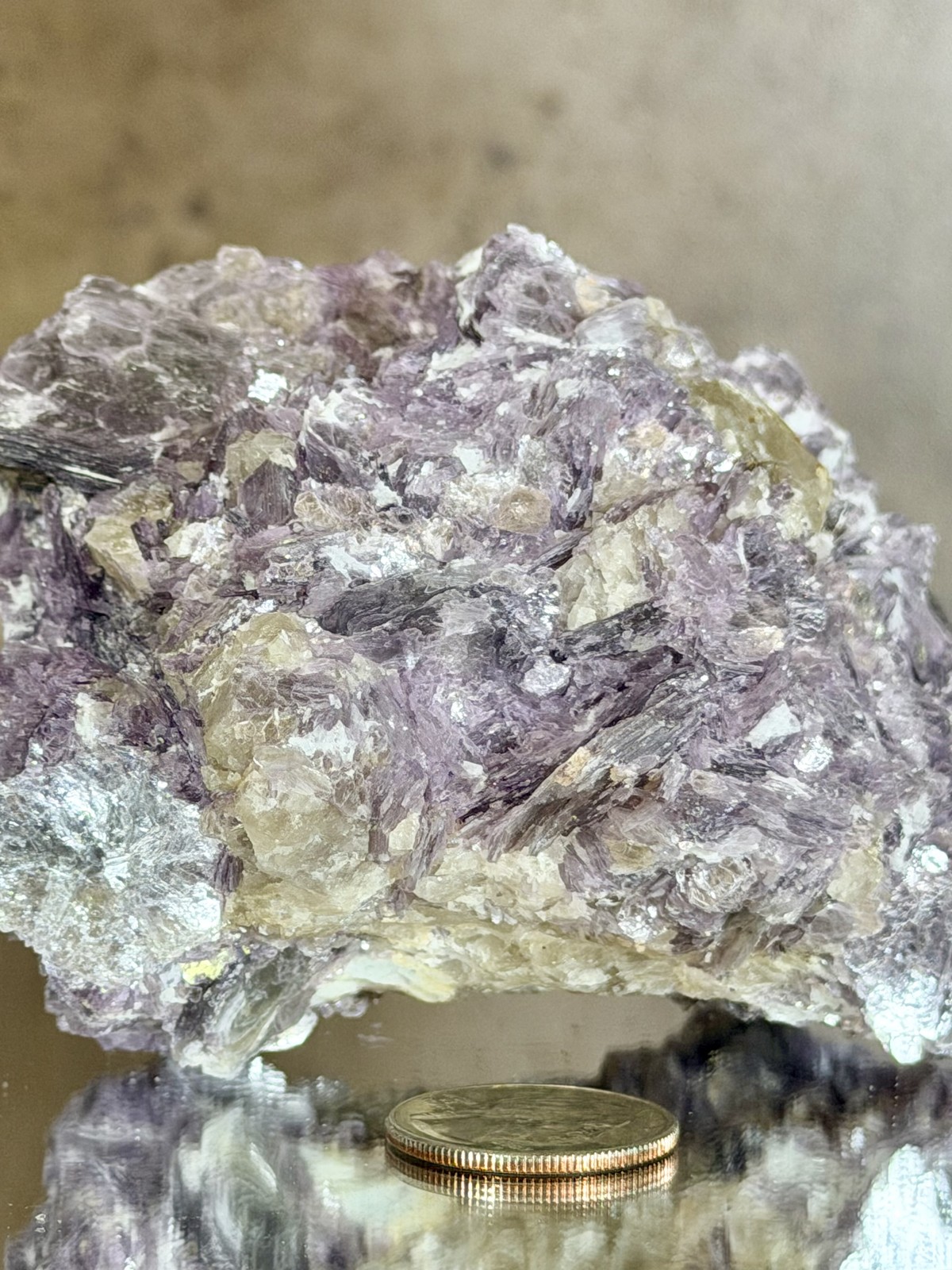 Lepidolite with Quartz Cluster | Sparkling Lilac Purple Mica