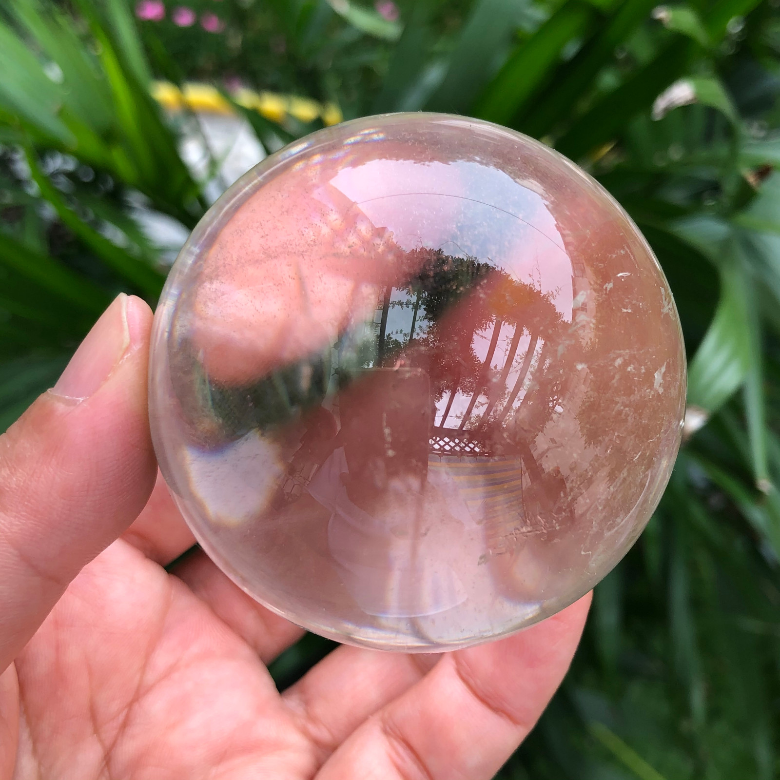 314g Clear Natural white Quartz Crystal Sphere Ball Phantom Healing 238