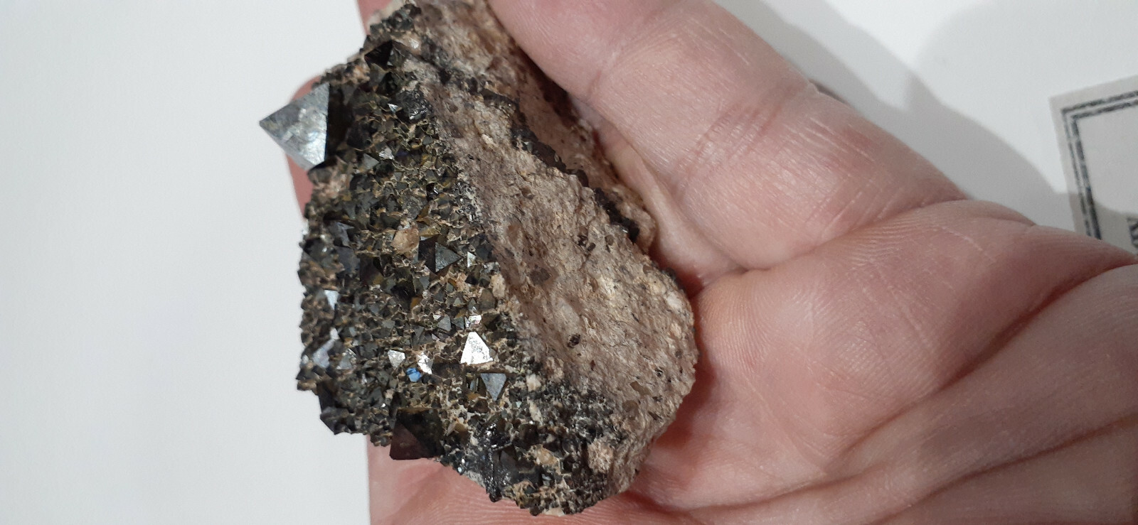 2 1/2″ X 2 1/4″ Magnetite 2 sided Display Specimen, Potosi, Bolivia – NYS Museum