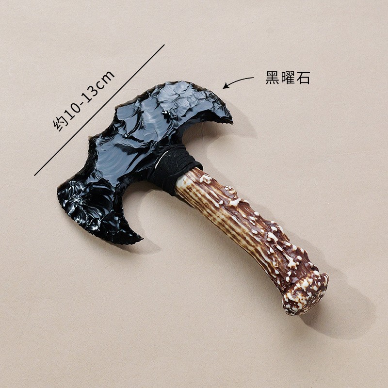 Natural obsidian rough stone knife, obsidian dagger, crystal ore handmade stone
