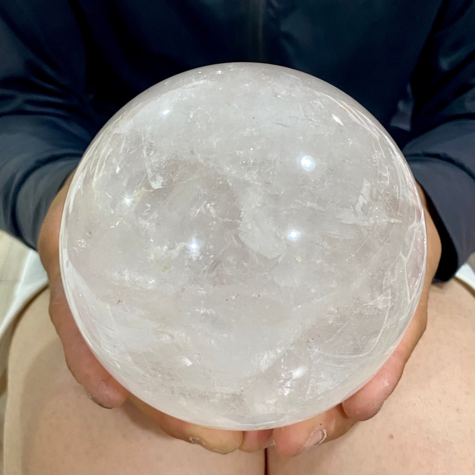 3.94LB Natural White Crystal Clear Quartz Crystal Sphere Ball Healing