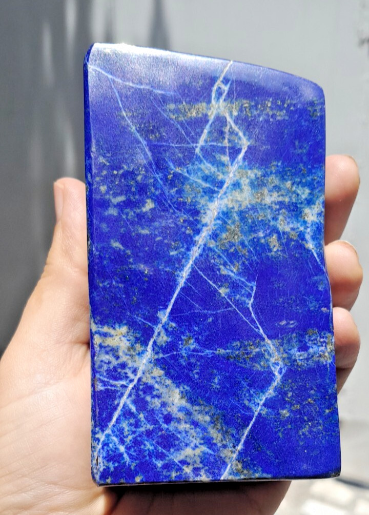 650Grams Lapis Lazuli Freeform Rough Tumbled Polished With Iron Pyrite Inclusion