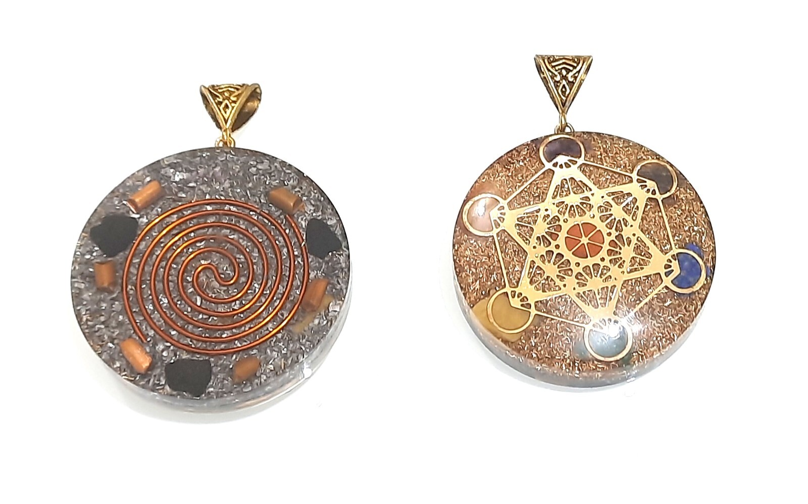7 chakra metatron cube reiki emf protection pendant unisex orgone pendant