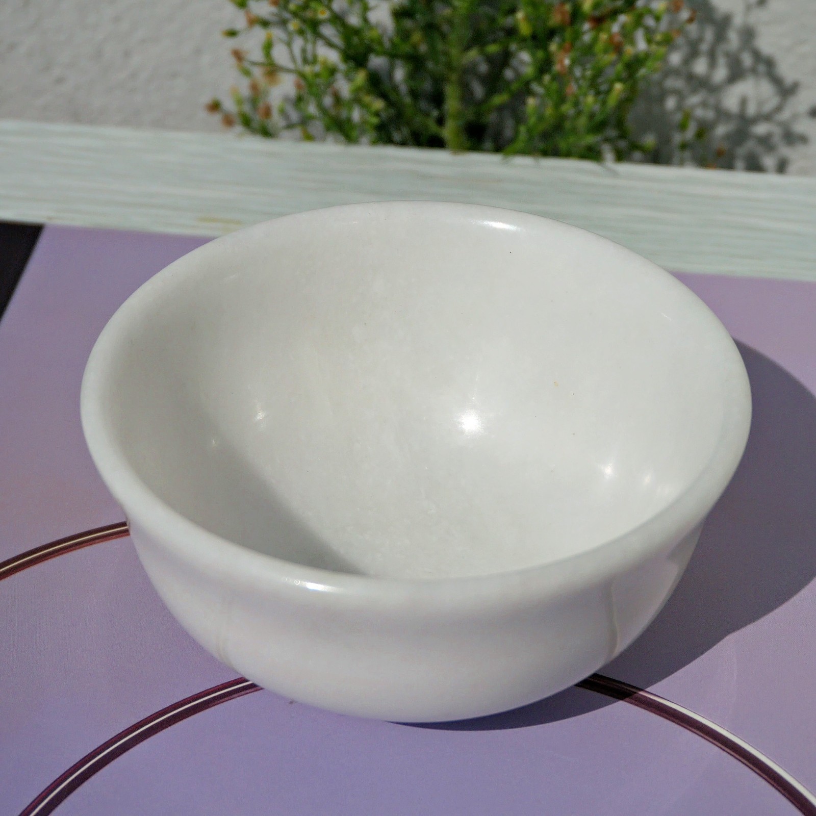 3.9″ White Jade Bowl Natural Crystal Carved Gems Dish Holder Healing Decor Gift