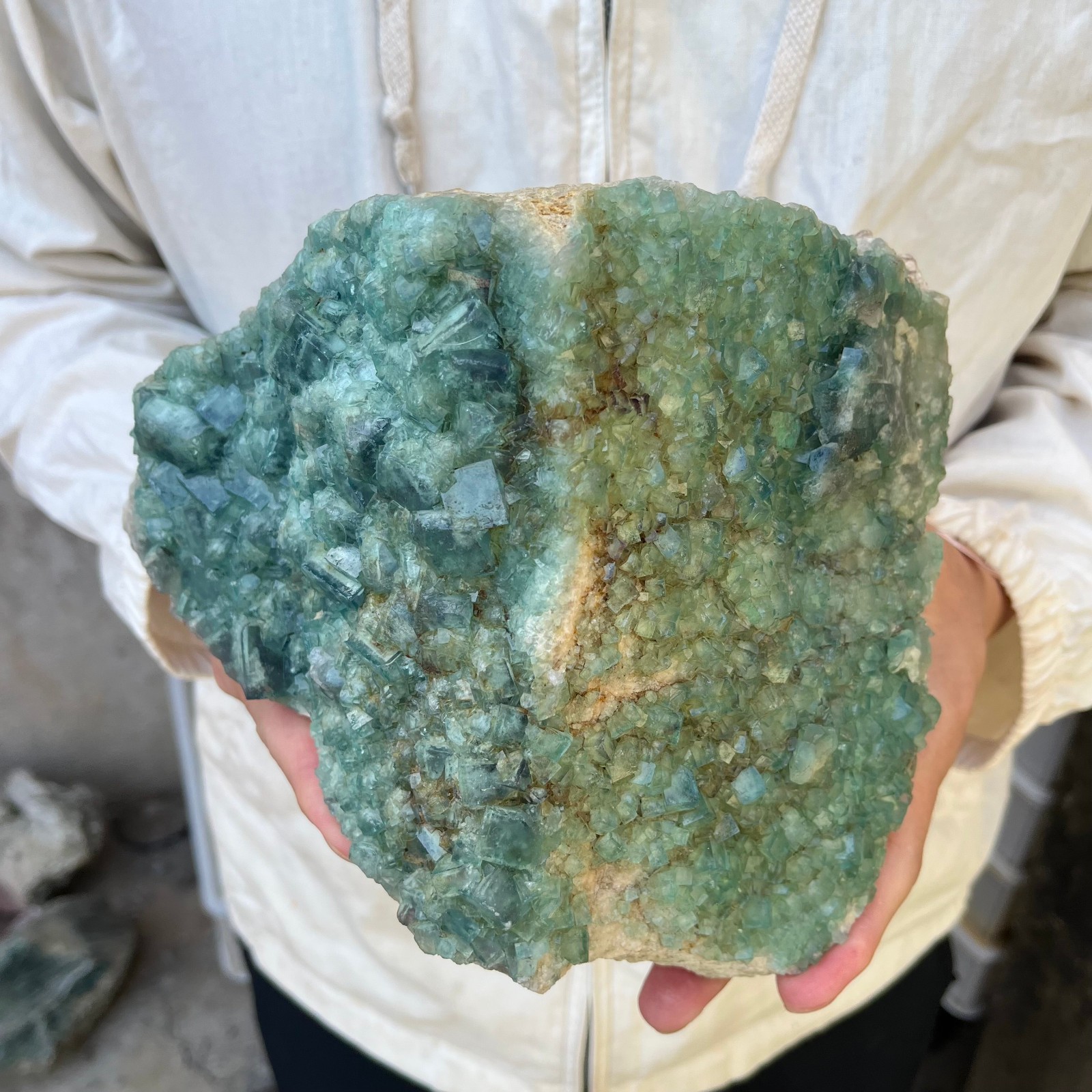 7.5LB NATURAL Green Cube FLUORITE Quartz Crystal Cluster Mineral Specimen
