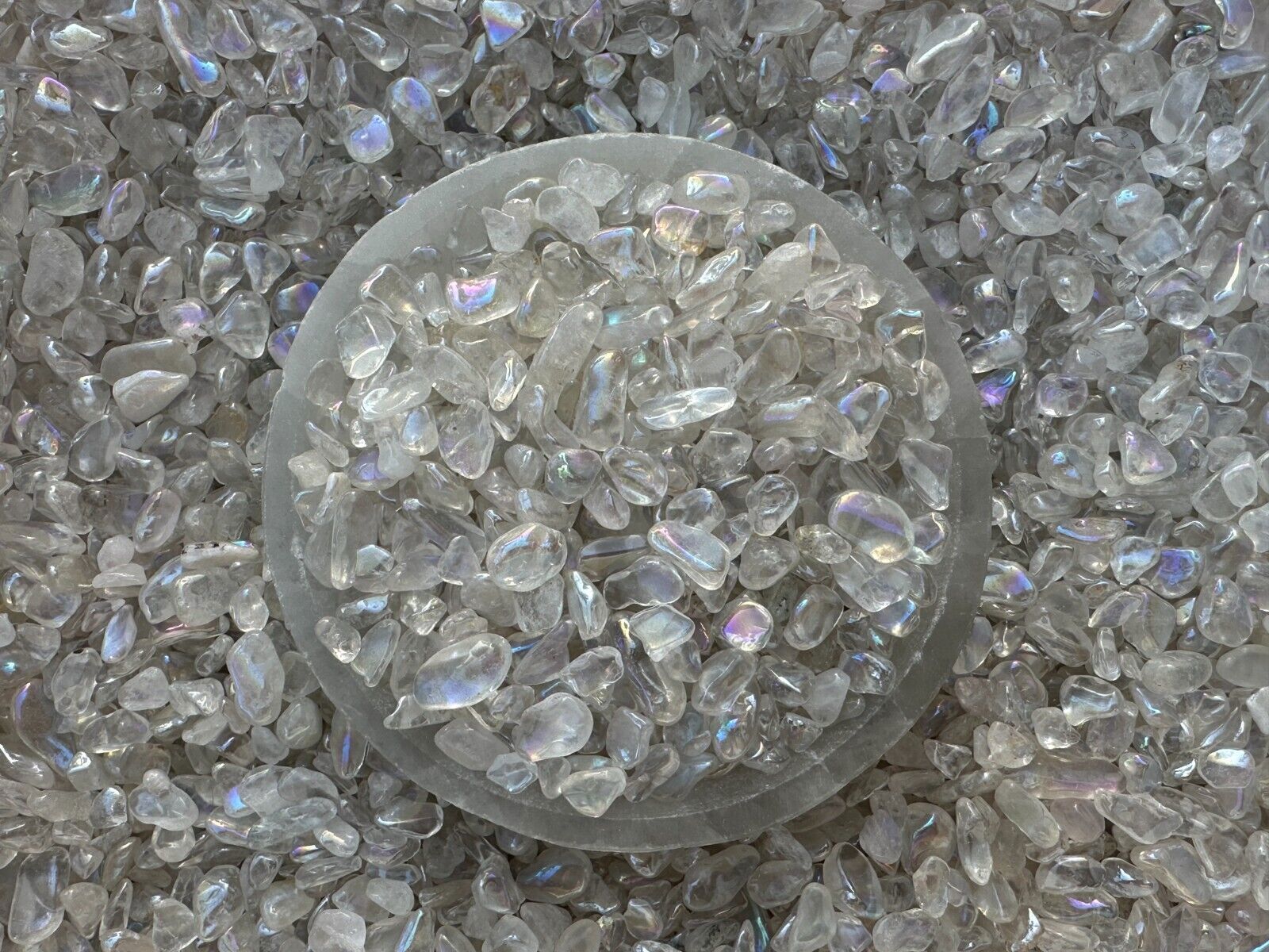 Grade A++ Angel Aura Crystal Semi Tumbled Gemstone Mini Chips 4 – 10 mm,Bulk Lot