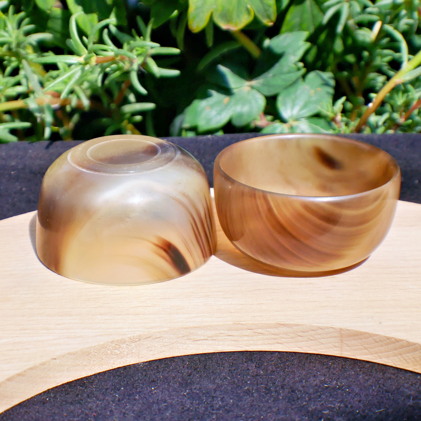 Natural Ox Horn Bowl Gemstone Crystal Quartz Dish Healing Sacral Chakra Reiki 1p