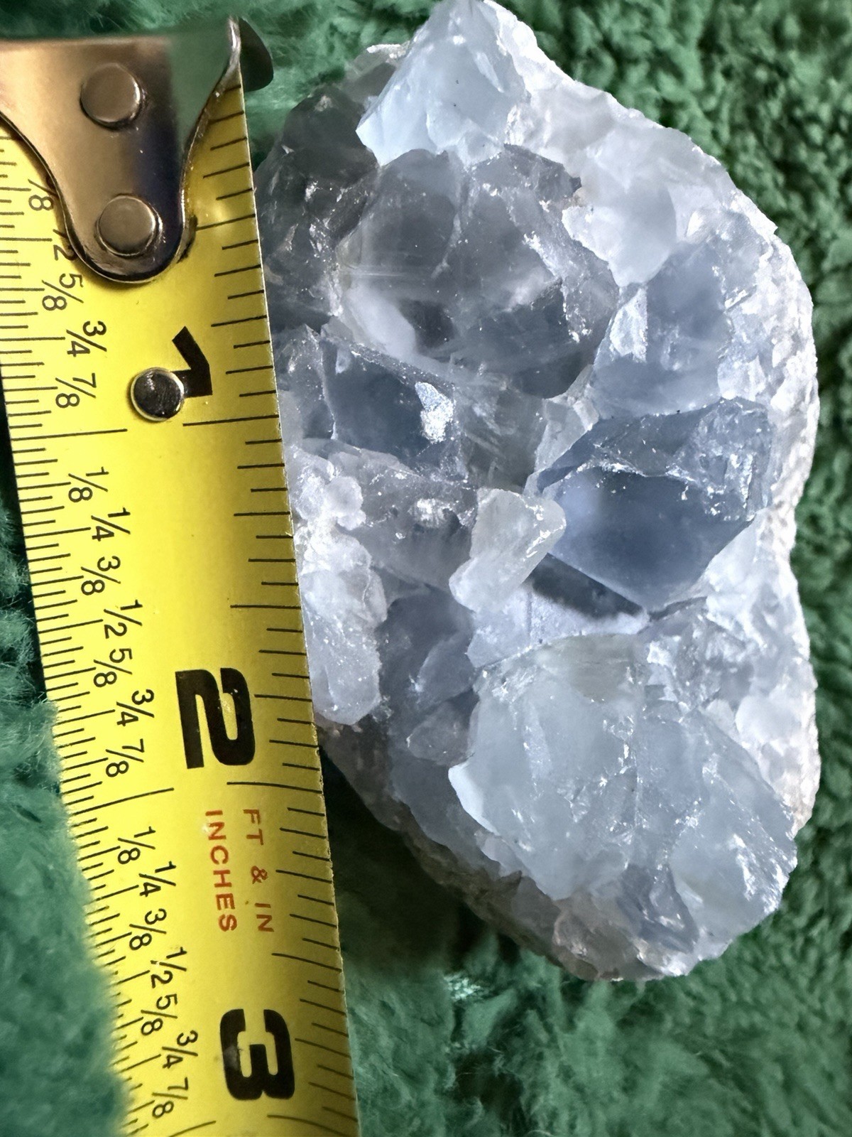 Natural Blue Crystal Geode Mineral Specimen 3” Hand Collected Utah Desert