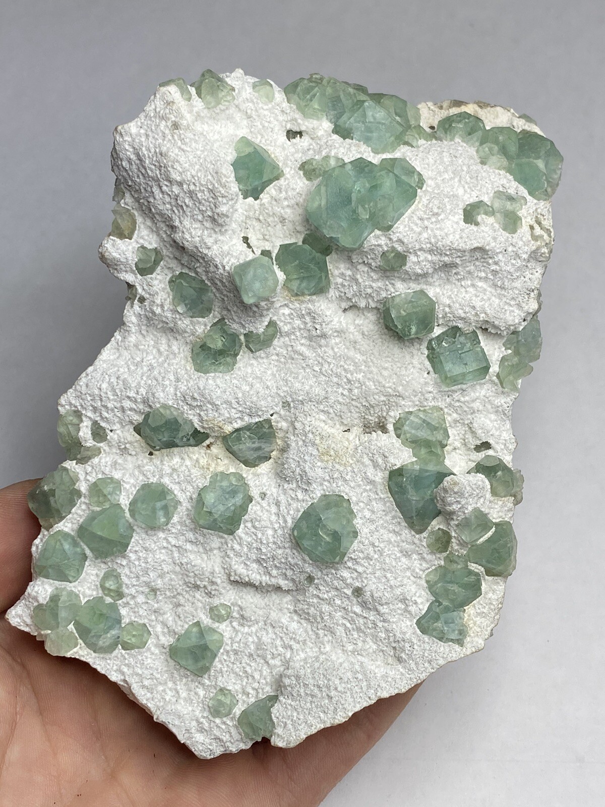 — Large Cabinet Complex Green Fluorite With Beveled Edges — Czech Republic