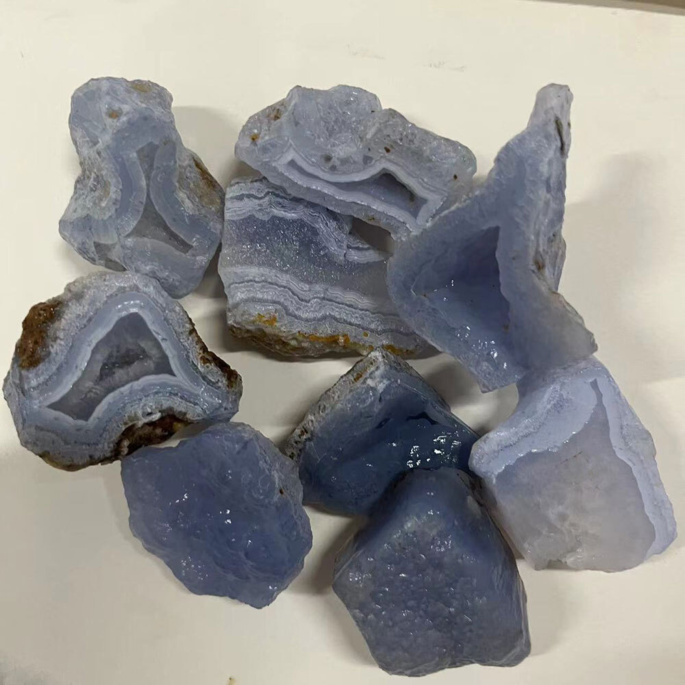 100g Raw Blue Lace Agate Stone – Rough Blue Lace Agate Healing Crystal Stone*