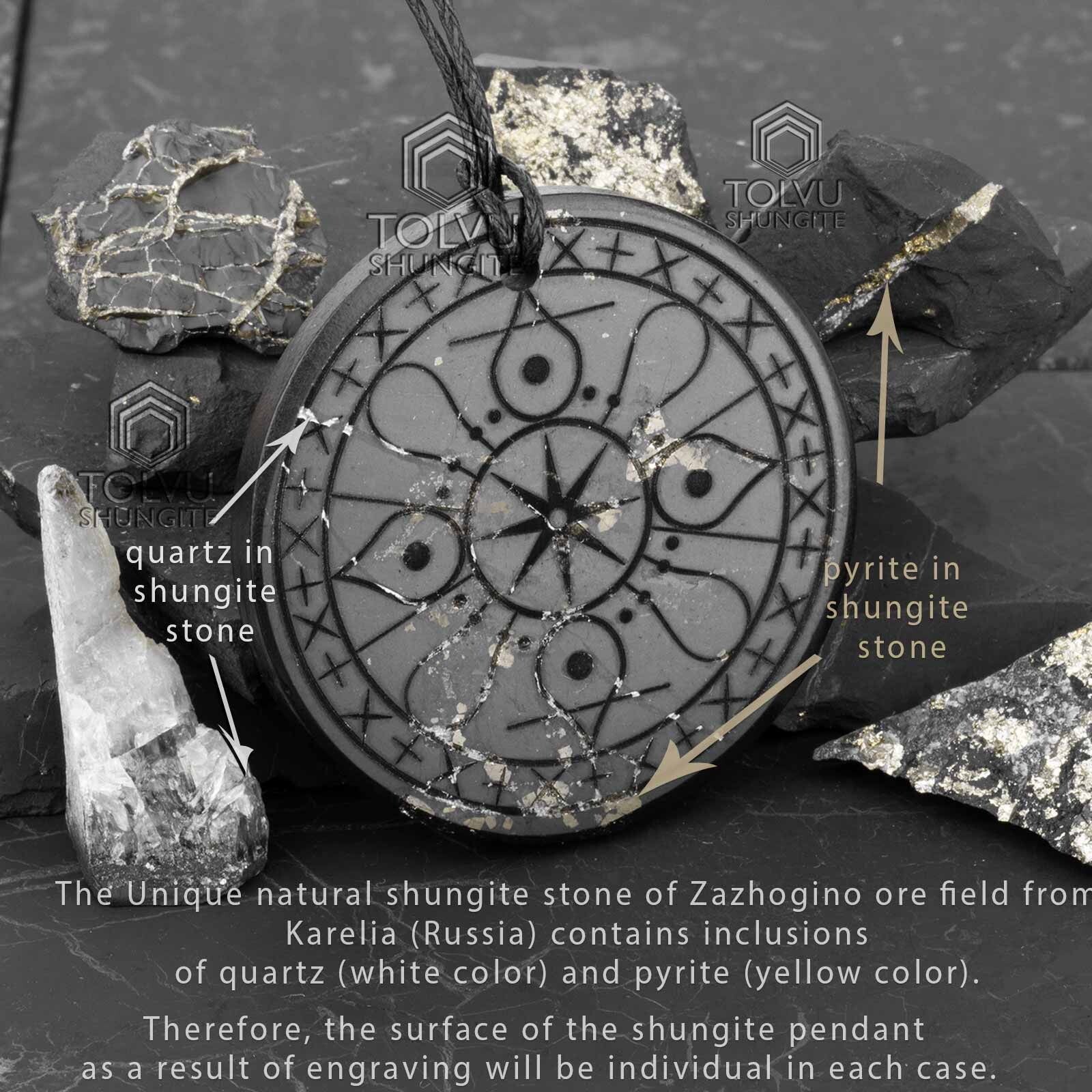 Shungite crystal pendant “Protection” amulet, Activator of vital energy, Tolvu