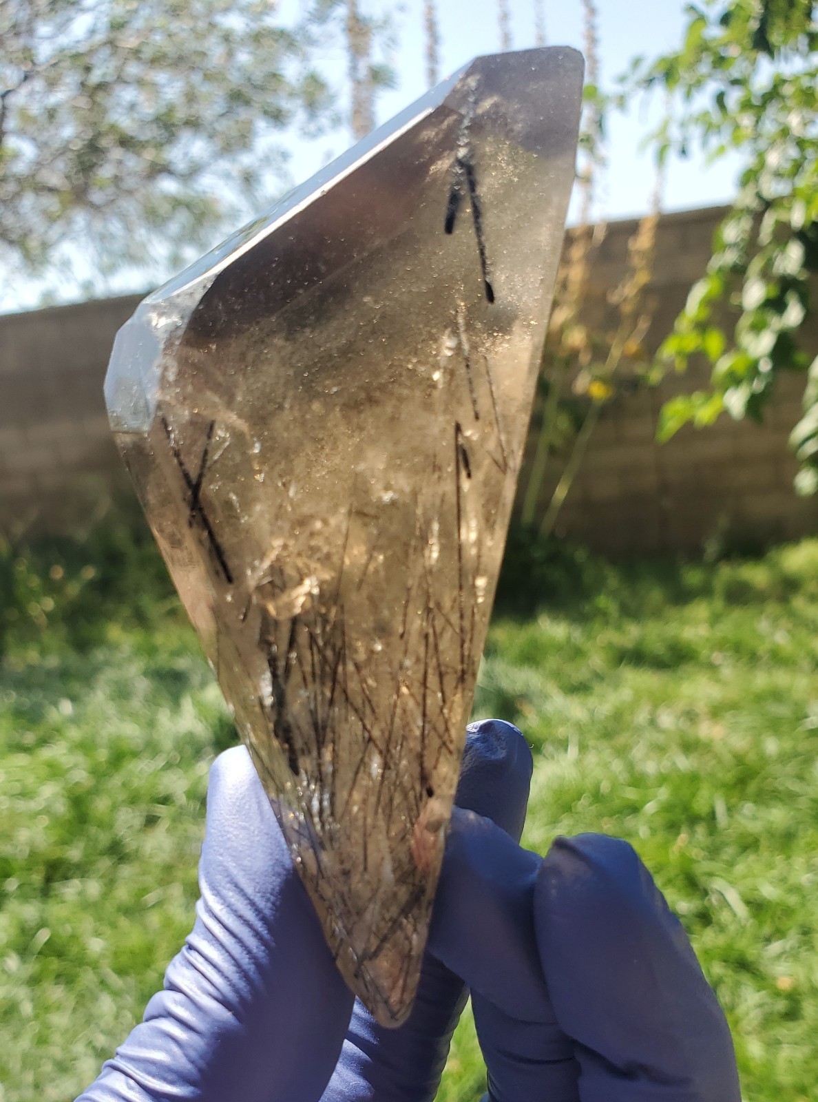 Black Tourmaline Rutilated Smoky Quartz free form Brazil 182g
