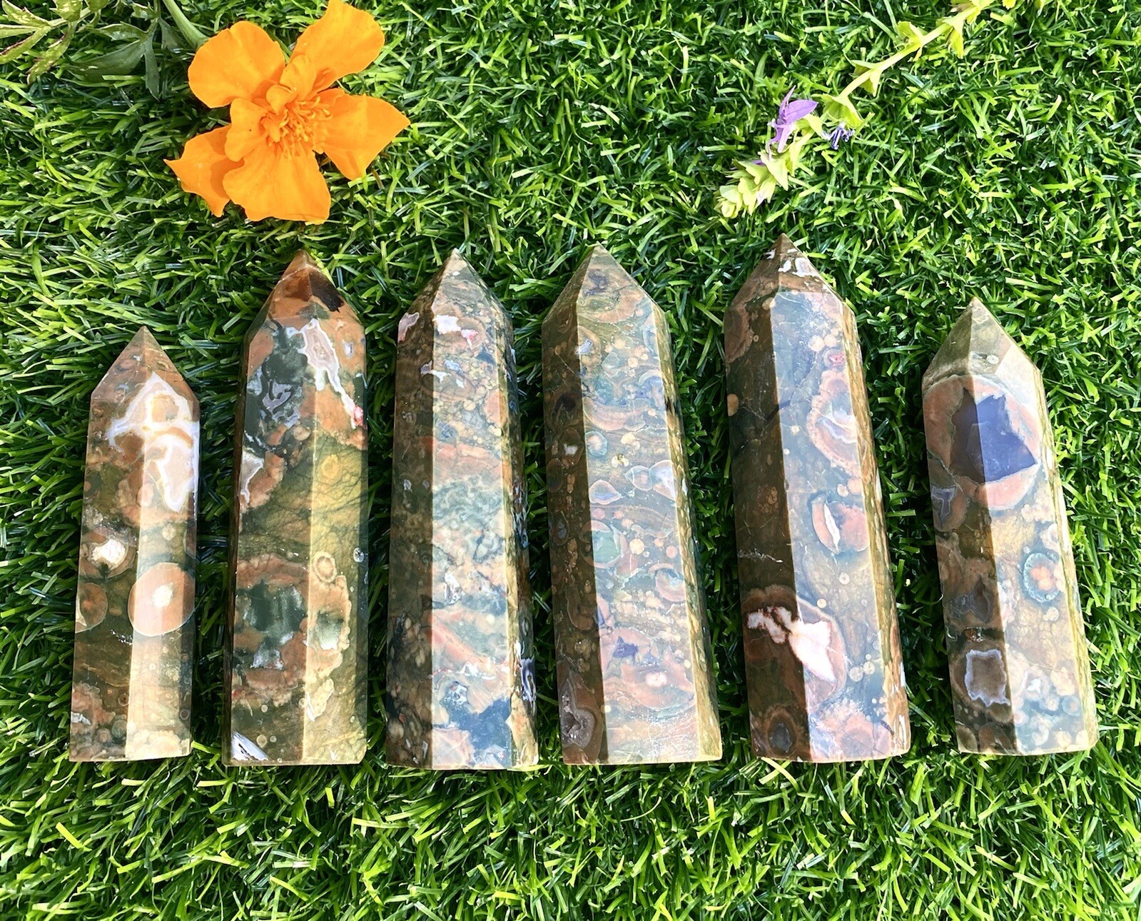 Wholesale Lot 1 Lb Natural Rainforest Jasper Aka Rhyolite Tower Point Crystal