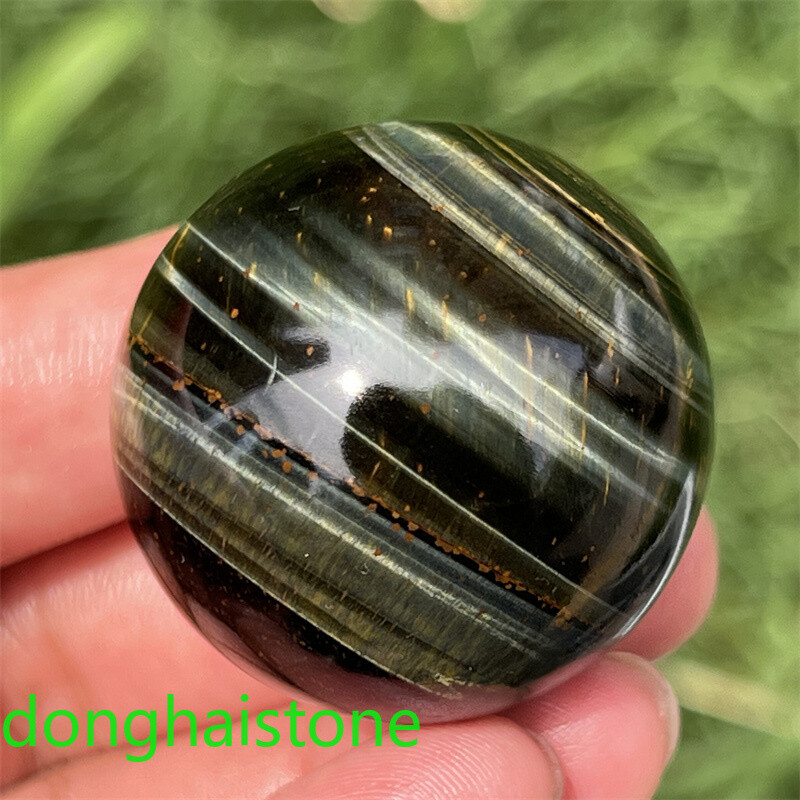 29mm+ 1pc Natural Blue Tiger’s Eye Jasper sphere quartz crystal Ball Healing 1pc