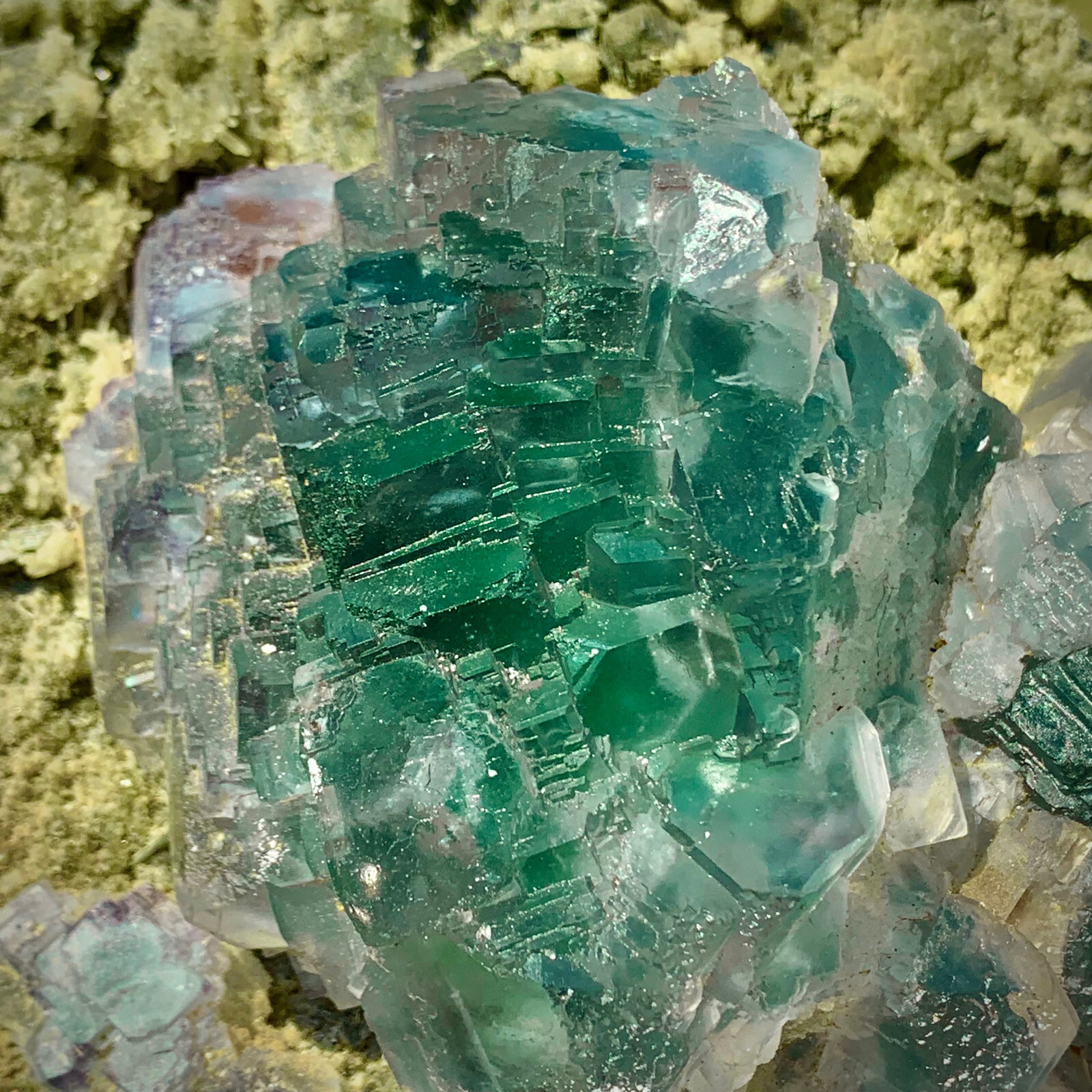 5LB pound rare transparent blue cubic fluorite mineral crystal sample/China-