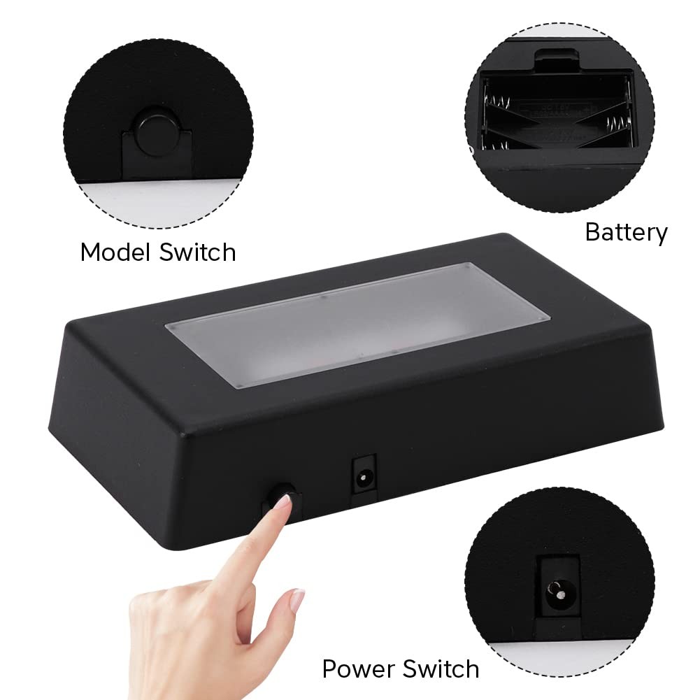 2 Pack Light Stand Base, 7 Color Rectangle Display Pedestal Lighted