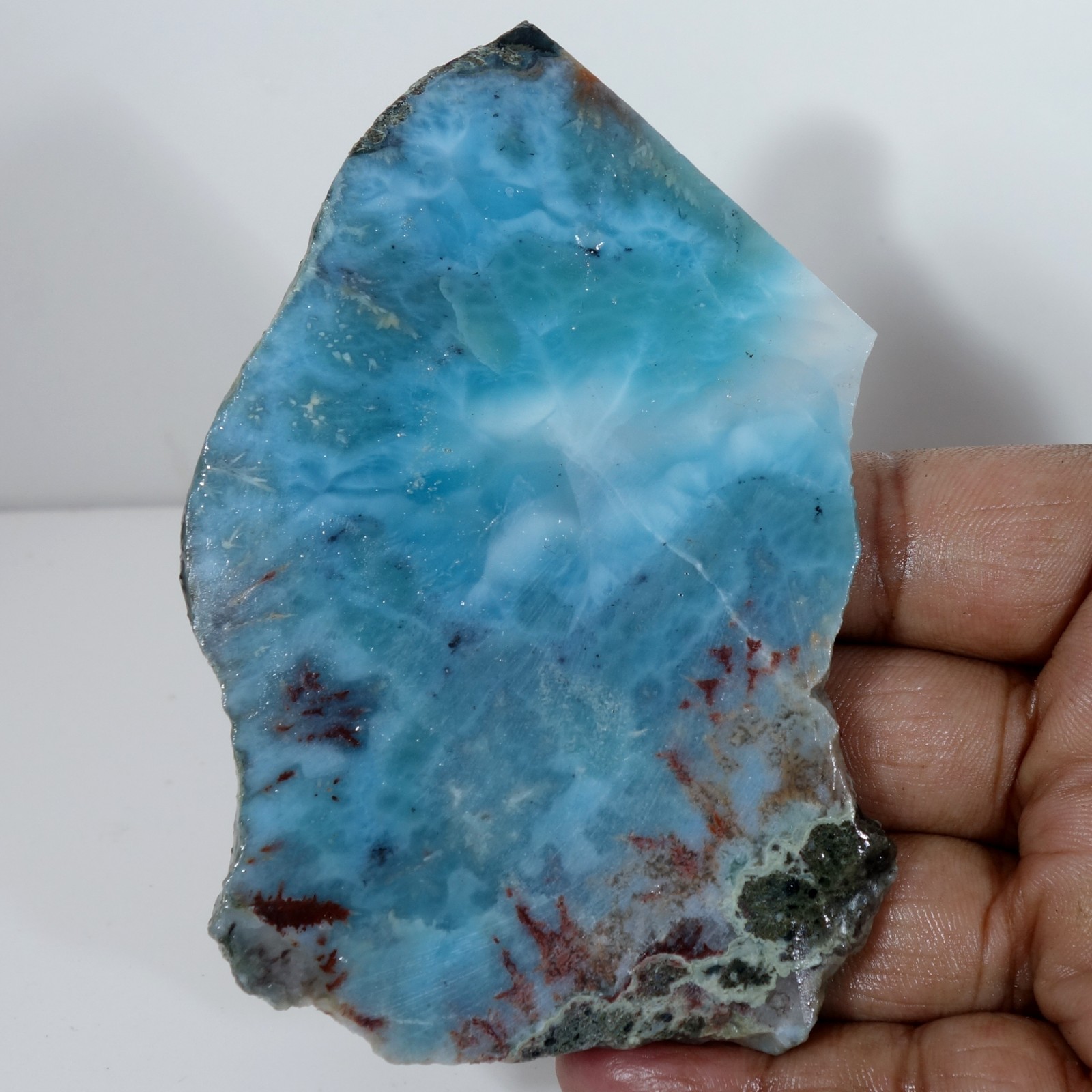 Spiritual Healing Larimar Natural Authentic Slab Rough Blue Gem Stone 428.90 Cts