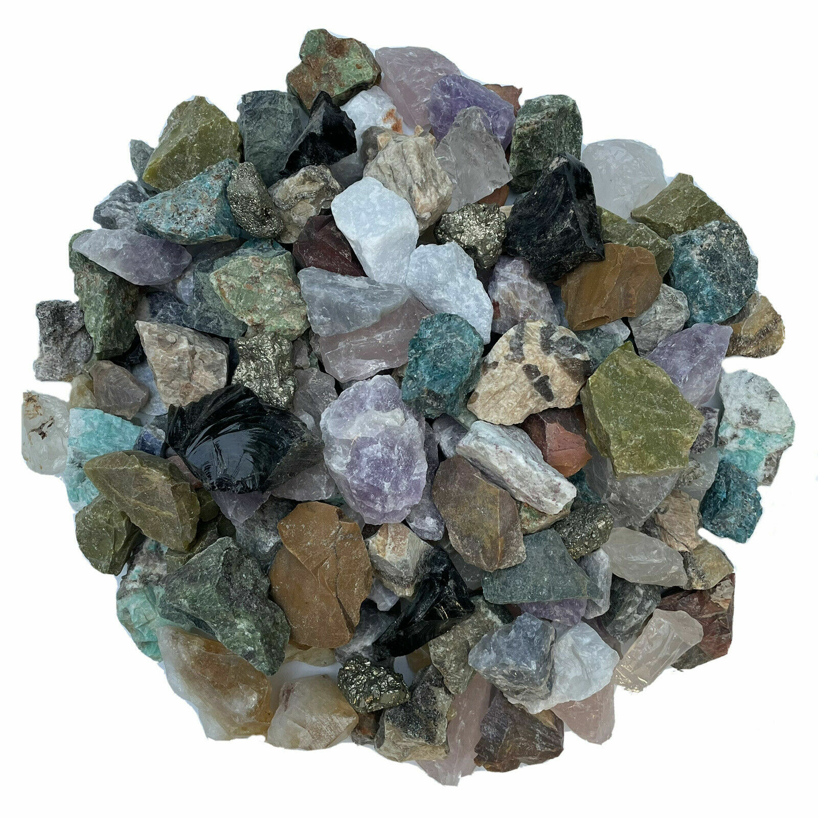 1/2 lb Medium Crafters Madagascar Rough Mix Gemstone Crystals Natural Specimens