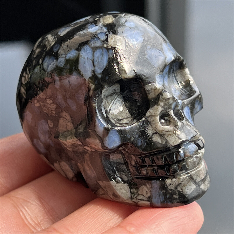 2″ Natural rhyolite Figurines skull Quartz Crystal Skull healing Random 1pc