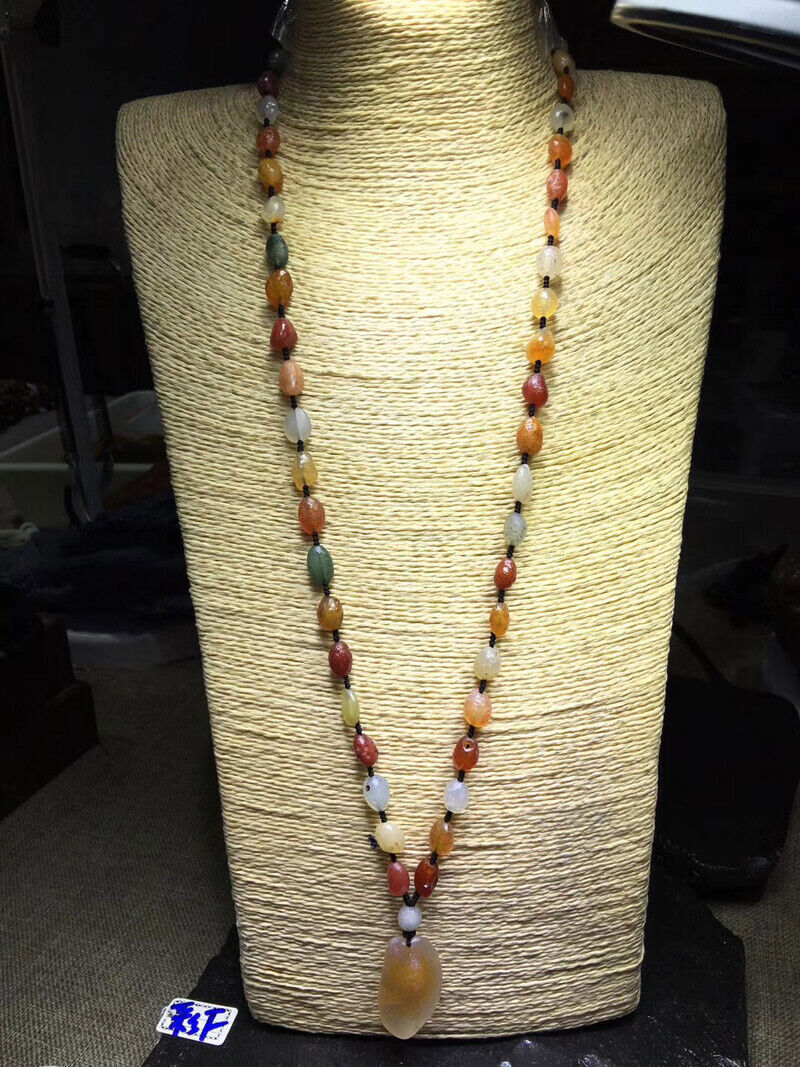 Natural Gobi Multi-Color Alashan Agate/stone Pendant Necklace,Suiseki-viewing