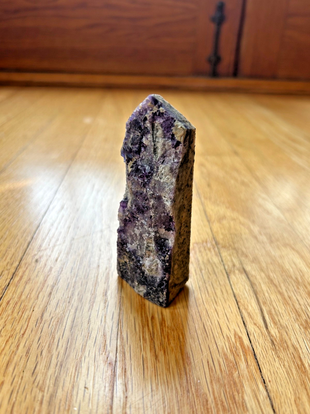 Split Natural Rough Amethyst and Gneiss Tower 125g 3.75 inches