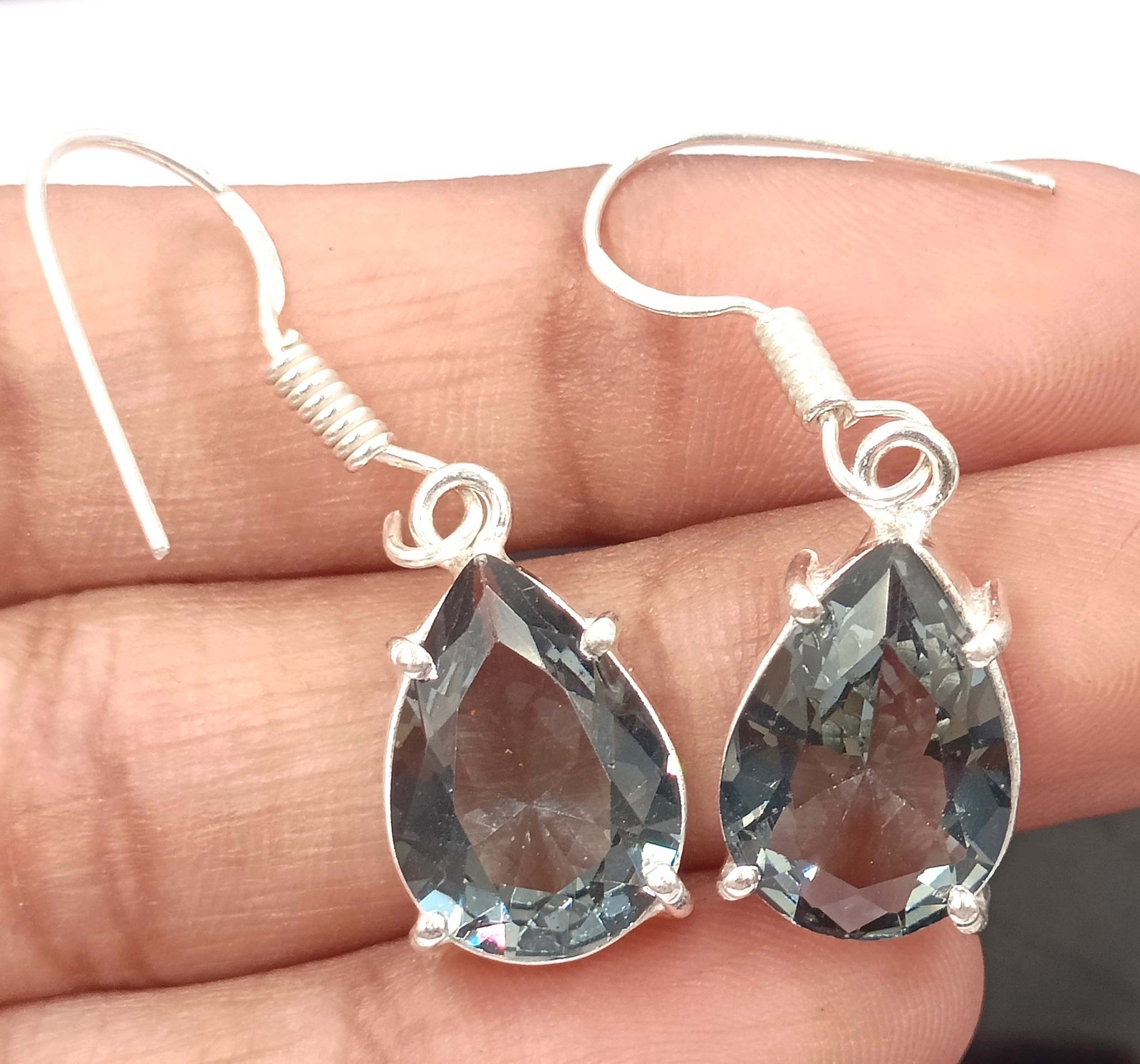 17.80 Ct Natural Blue Alexandrite Pear Shape 925 Earring Silver IGL Gems 6YHC