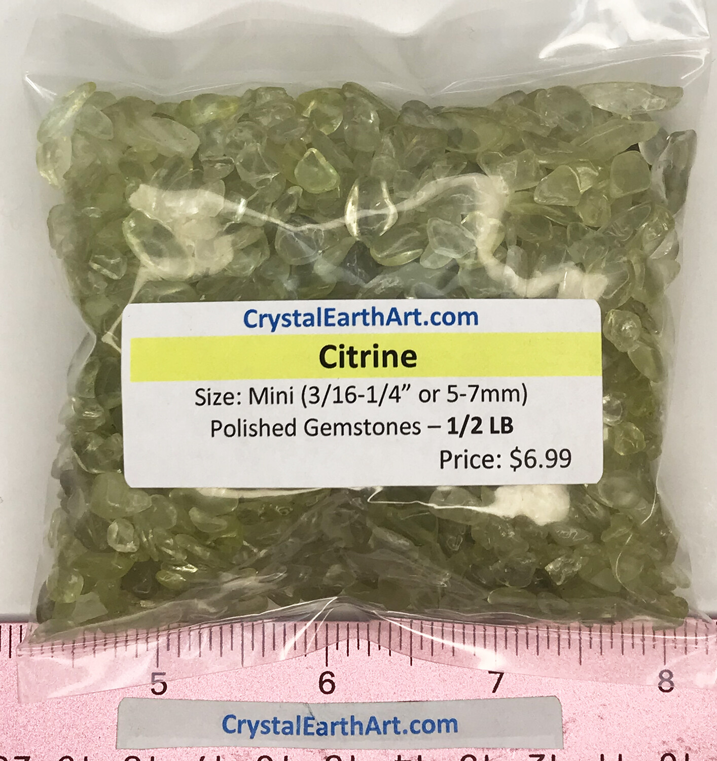 Citrine Mini size 3/16″ to 1/4″ or 5-7mm 1/2 lb