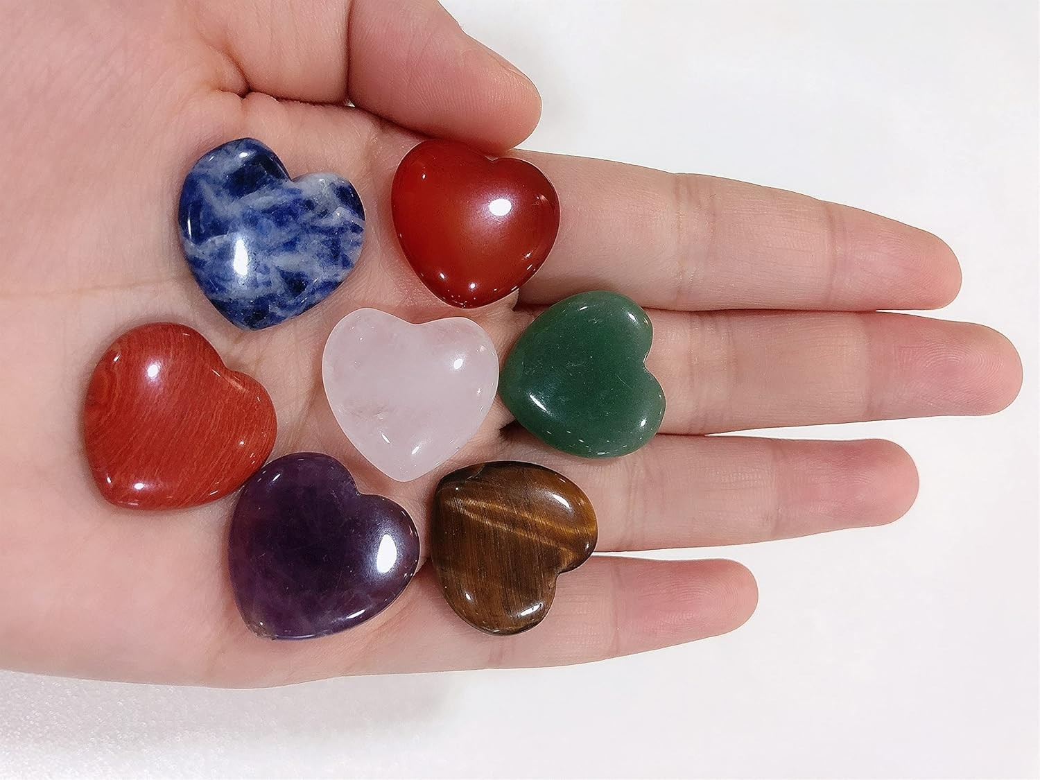 Natural Healing Heart Crystals – 7 Chakra Gemstones Gift Set for Wellness & Love
