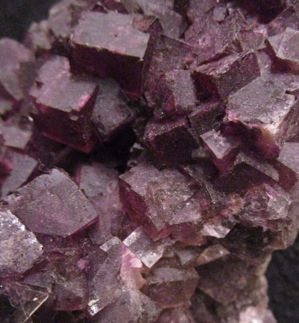* Excellent Deep Purple Fluorite Cube Crystal Cluster From Musquiz Mexico