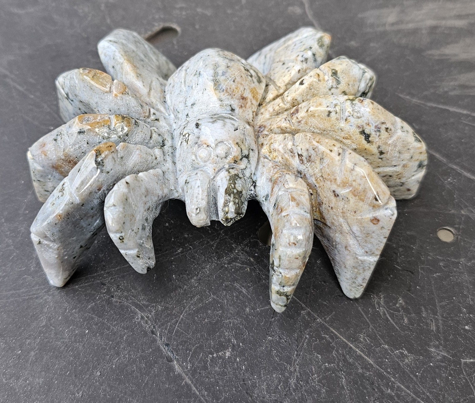Ocean Jasper Spider Carving