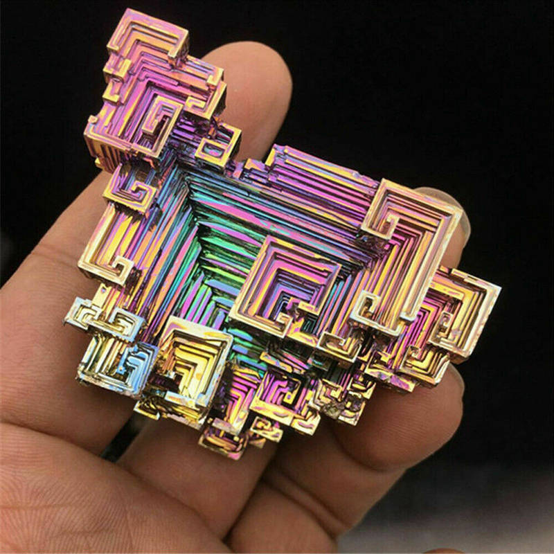 Natural Rainbow Aura Titanium Bismuth Crystal Cluster Energy Meditation Stone