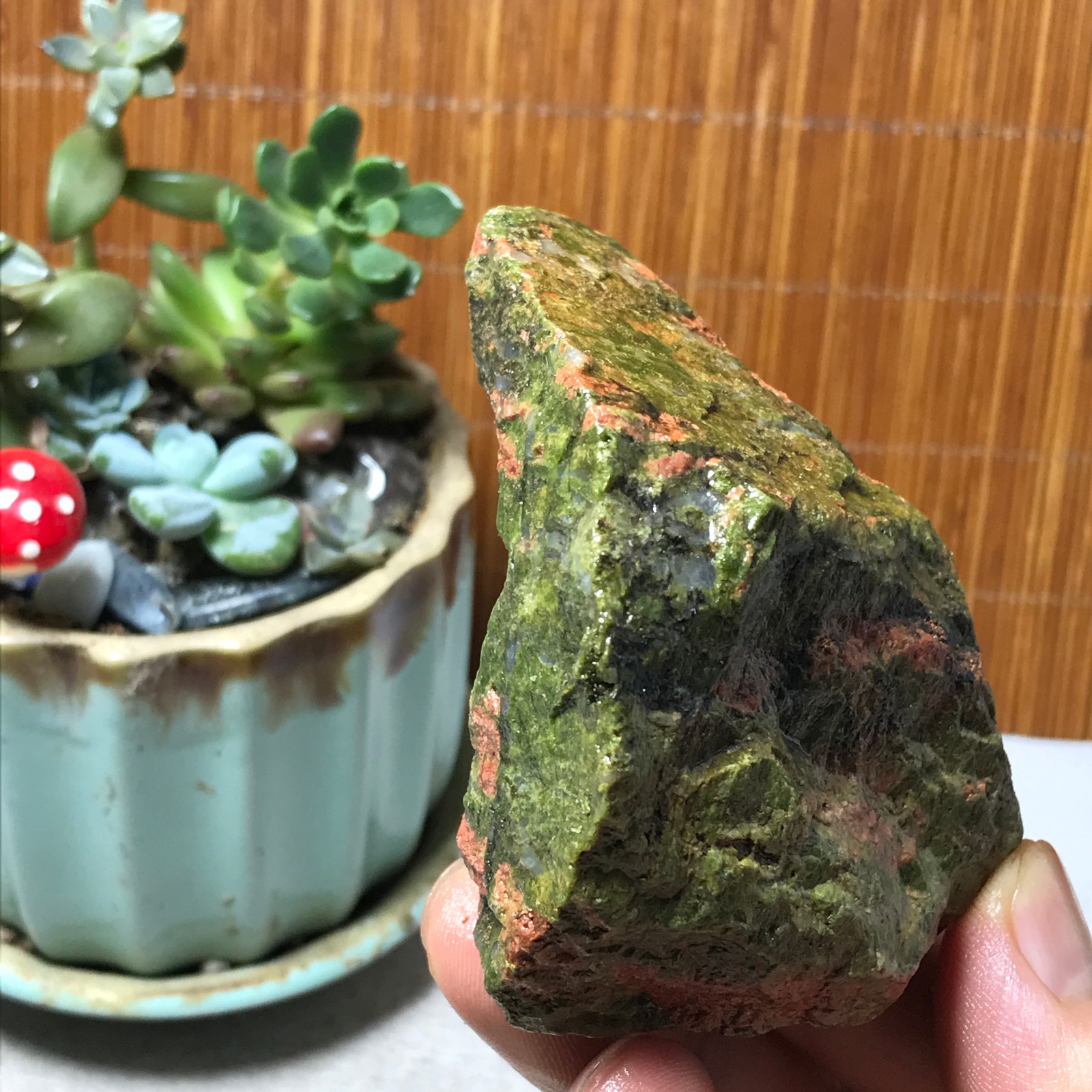 213g Natural Unakite Crystal gemstone Rough Mineral Specimen healing A6356