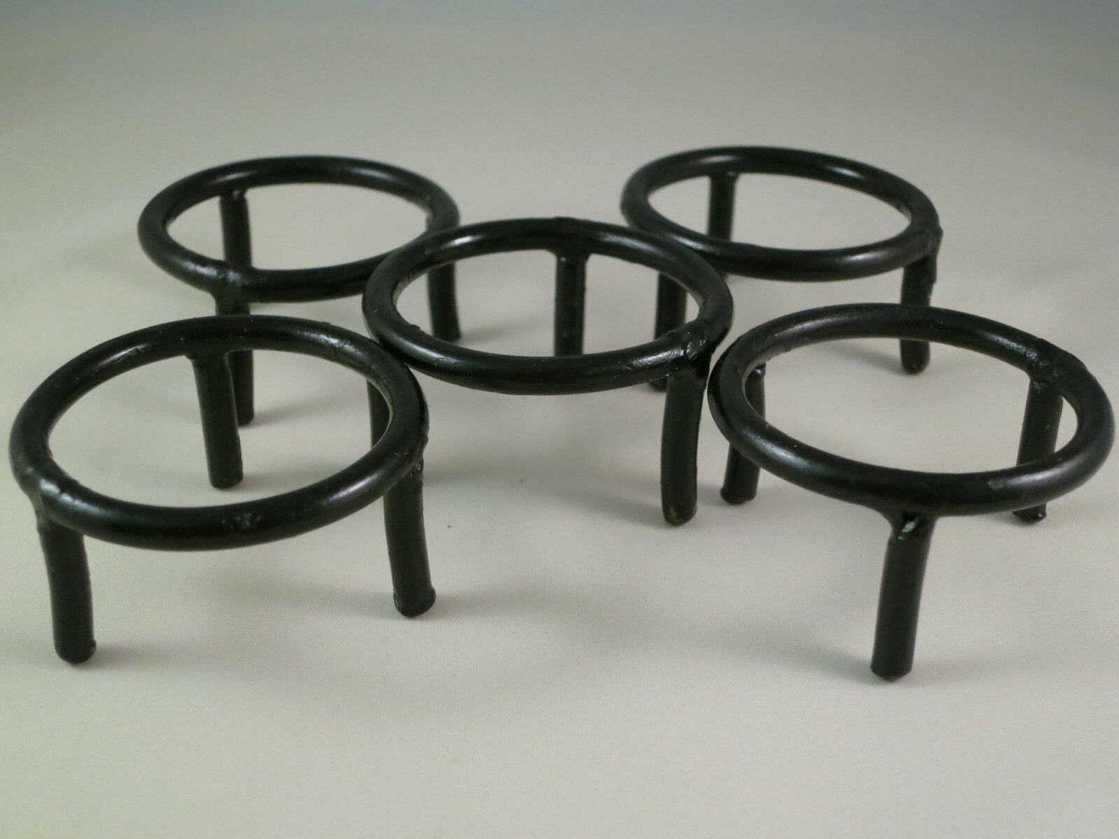 SET OF 5 – BLACK IRON SPHERE OR EGG STANDS
