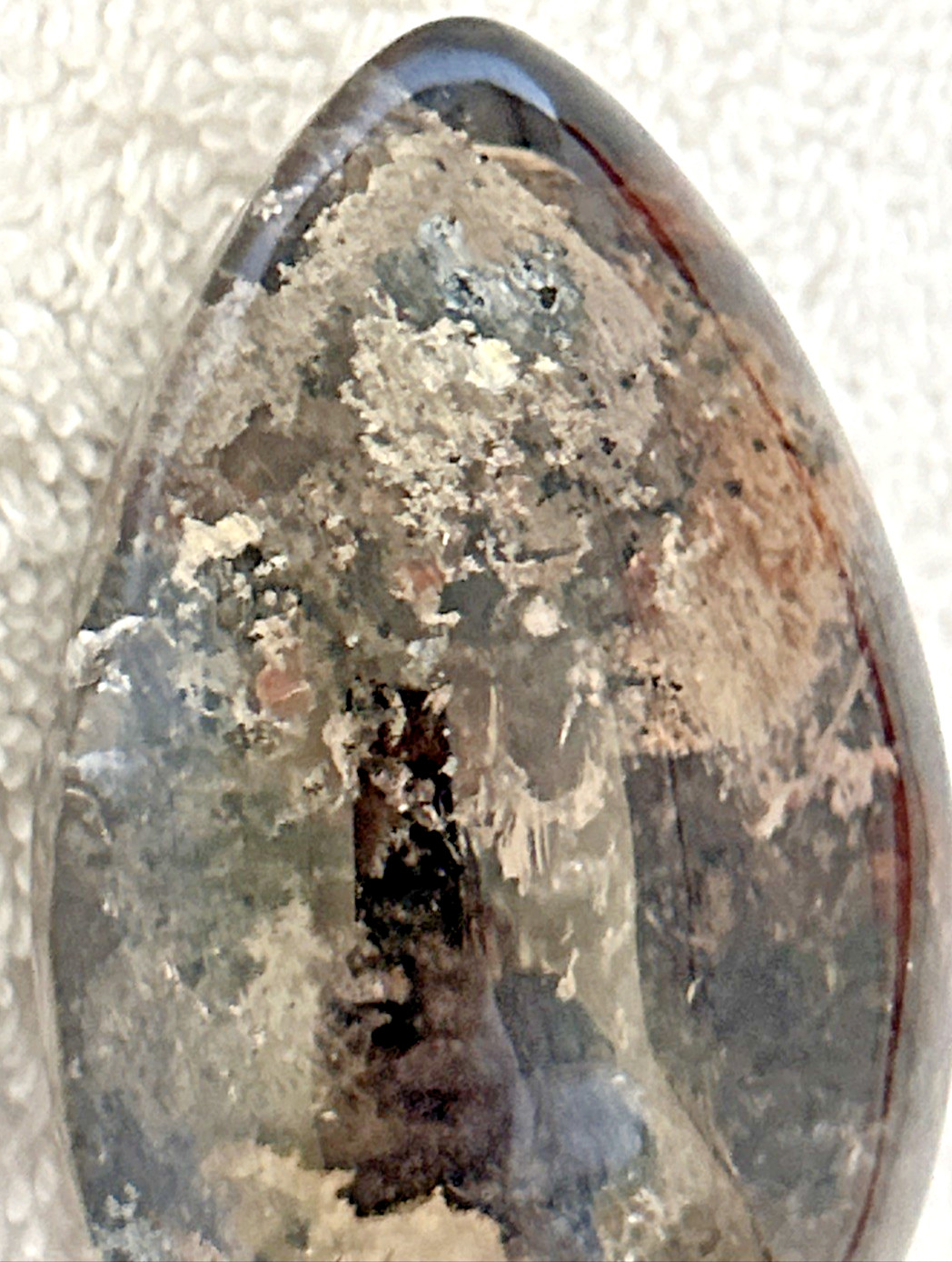 Natural Garden Quartz Crystal Gem Egg, Colorful Inclusions & Rainbow Flash 2.5″