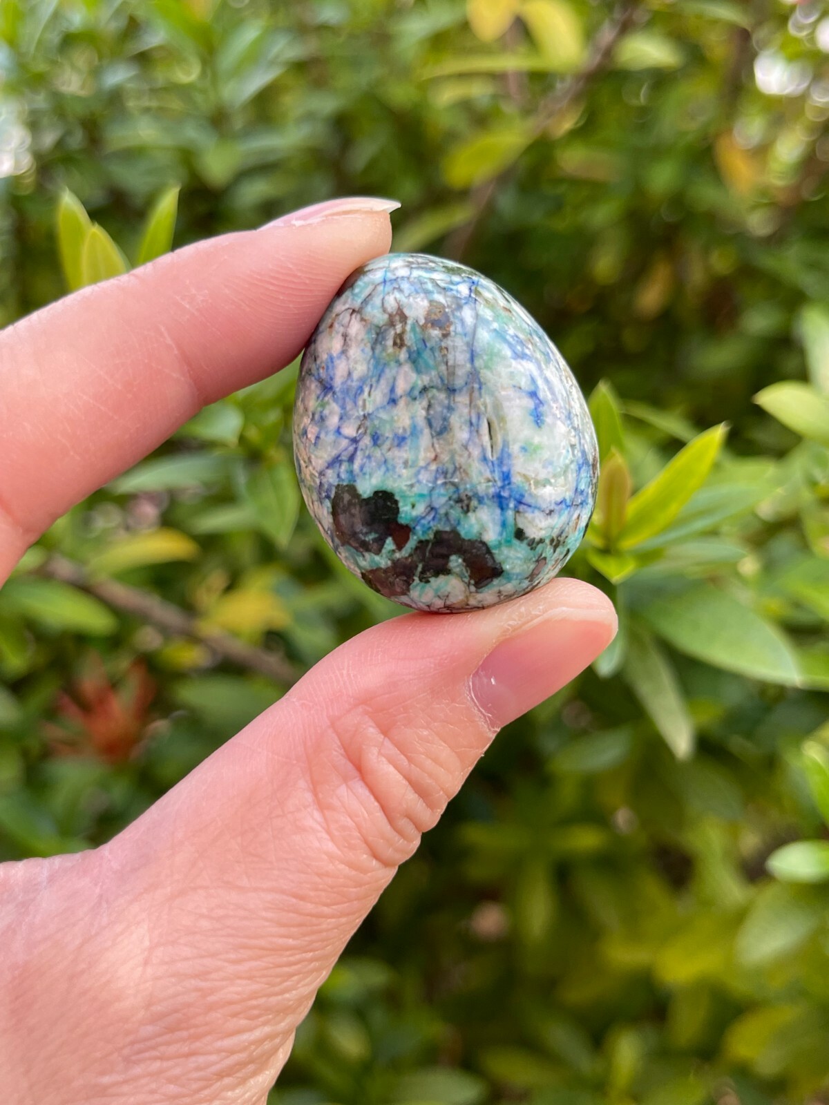 Grade A++ Azurite Malachite Tumbled Stones,0.75″-1.25″ Tumbled Azurite Malachite