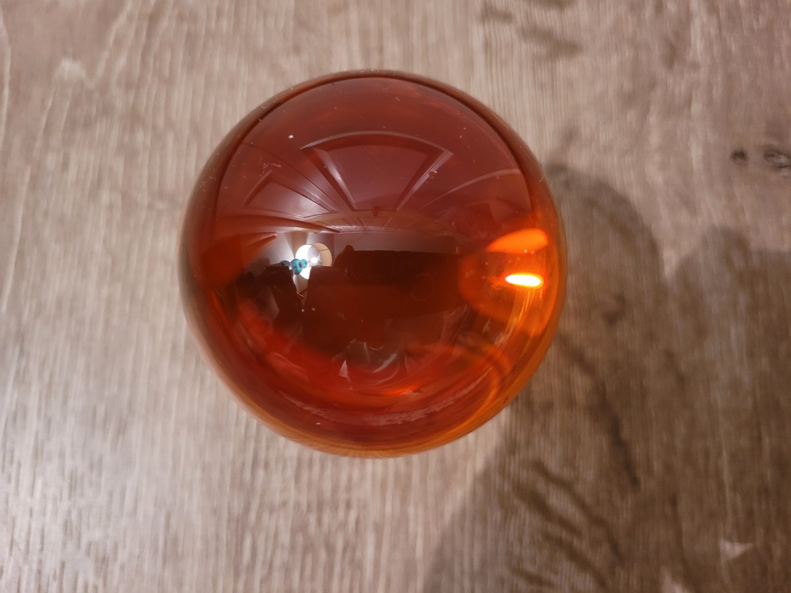 Amlong Crystal Amber 3 in. (80mm) Crystal Ball with Rainbow Lion Stand