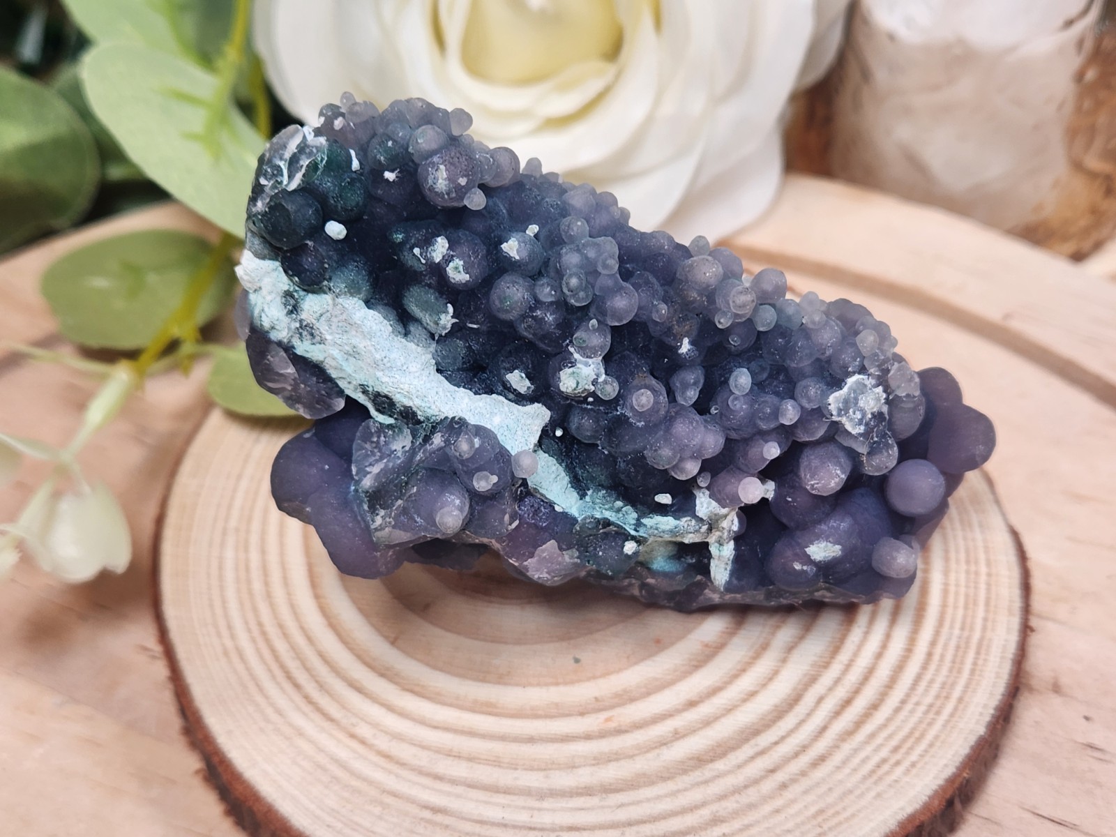 Grape Agate Cluster 176g 3.5″ West Sulawesi Indonesia Purple Botryoidal Quartz