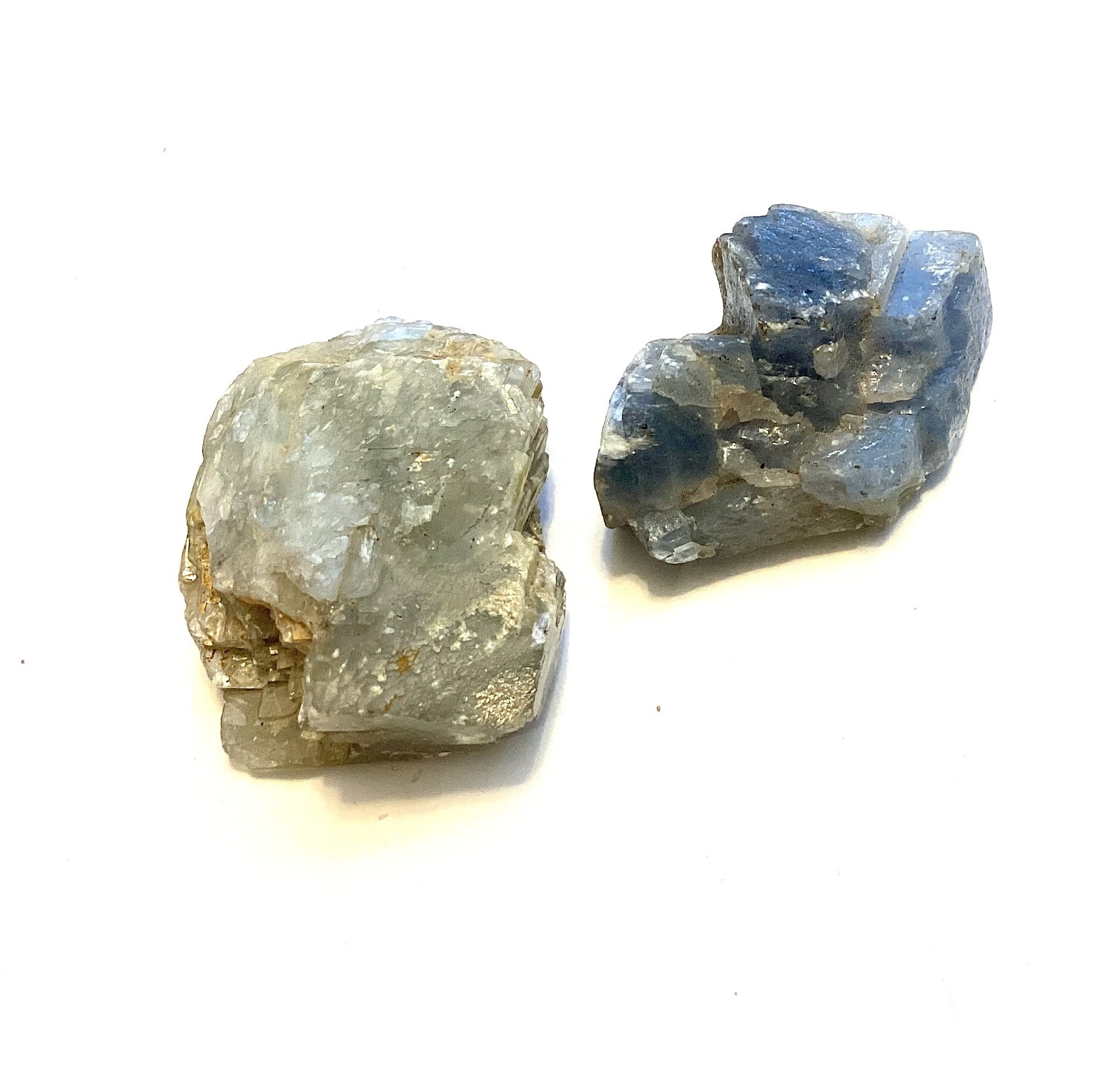 Calcite Stones, Blue and Gray Crystal Specimens, Natural Rocks